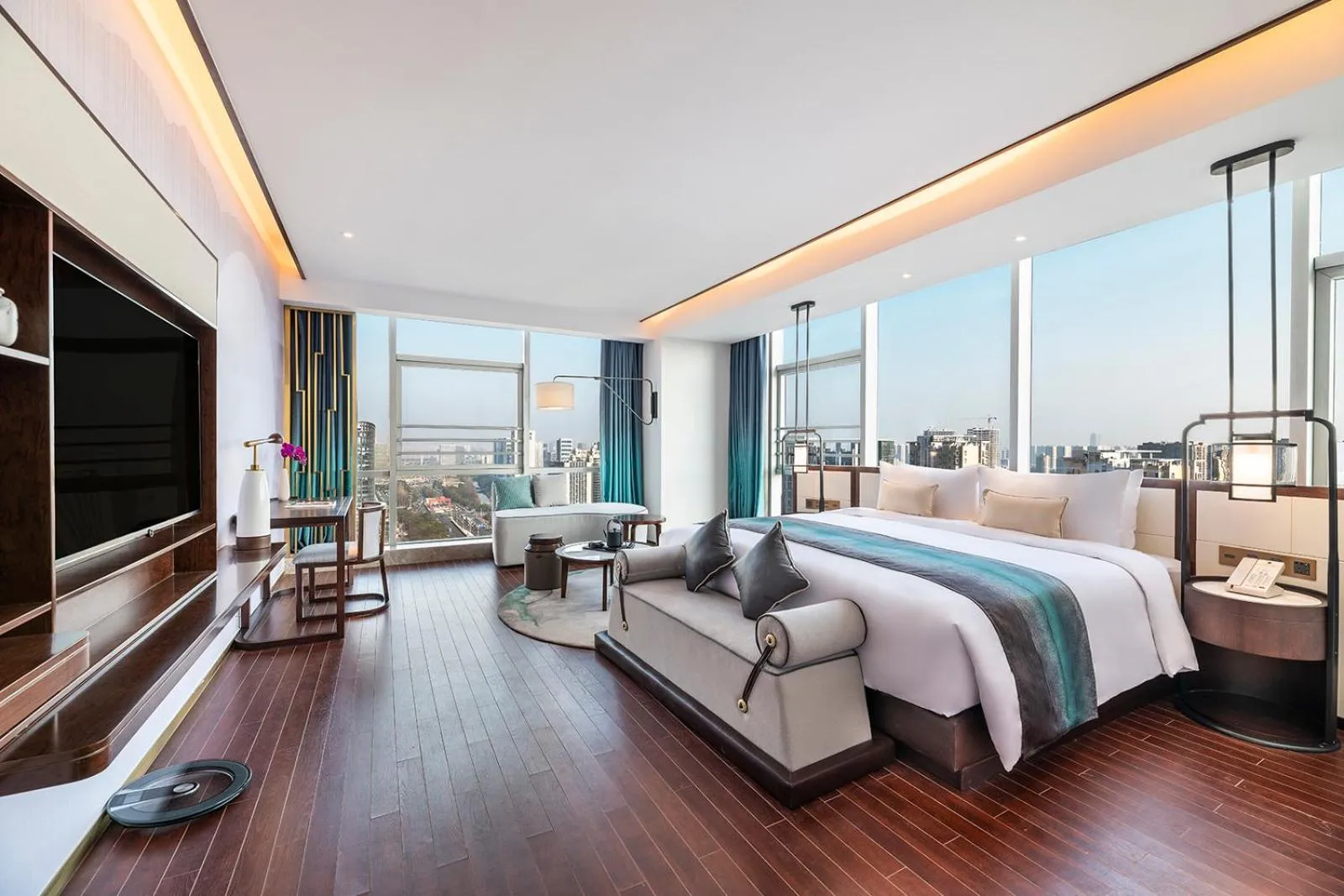 View (from property/room), Bed in New Century Hotel Qianchao Hangzhou