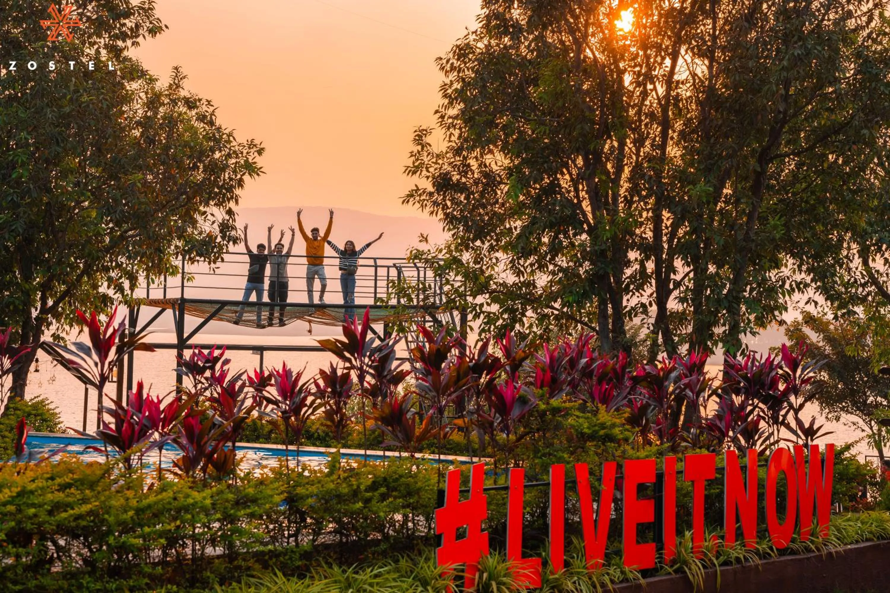 Lake view in Zostel Plus Lonavala
