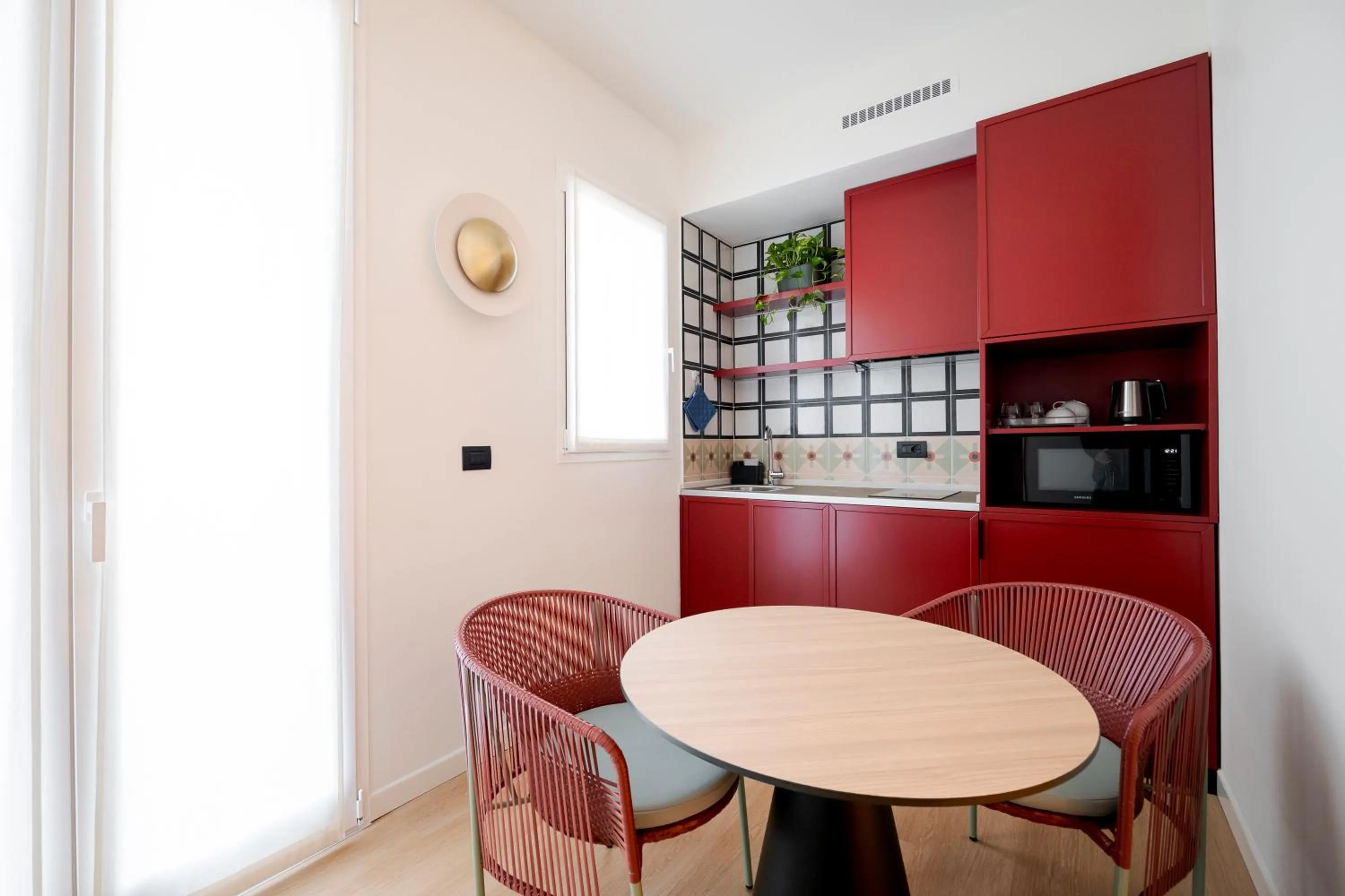 Kitchen or kitchenette in Hotel Ungheria Varese 1946