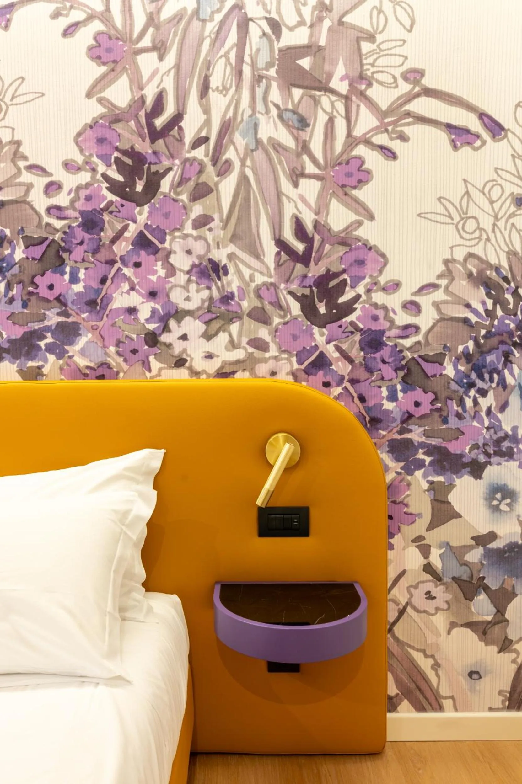 Decorative detail, Bed in Hotel Ungheria Varese 1946