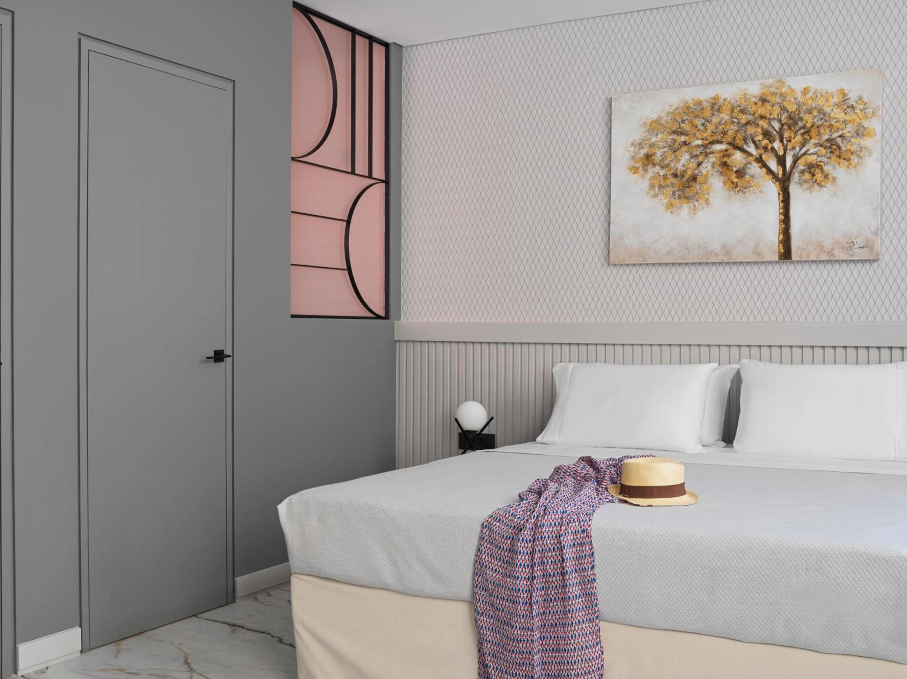 Bed in Athens City View Urban Suites