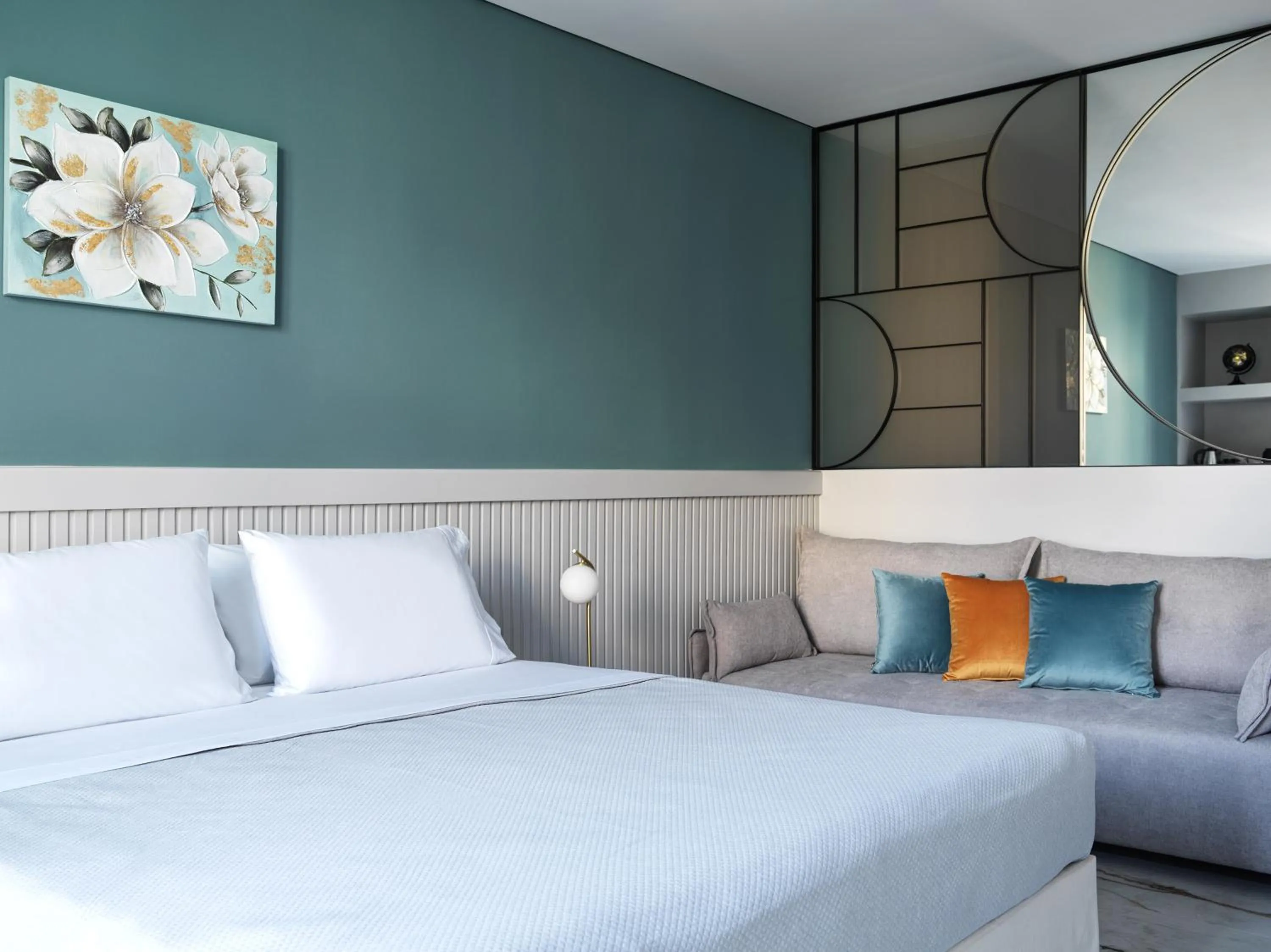 Bed in Athens City View Urban Suites