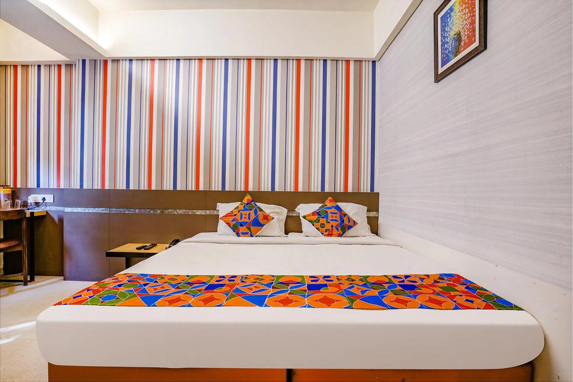 Bed in FabHotel Gargi Deluxe