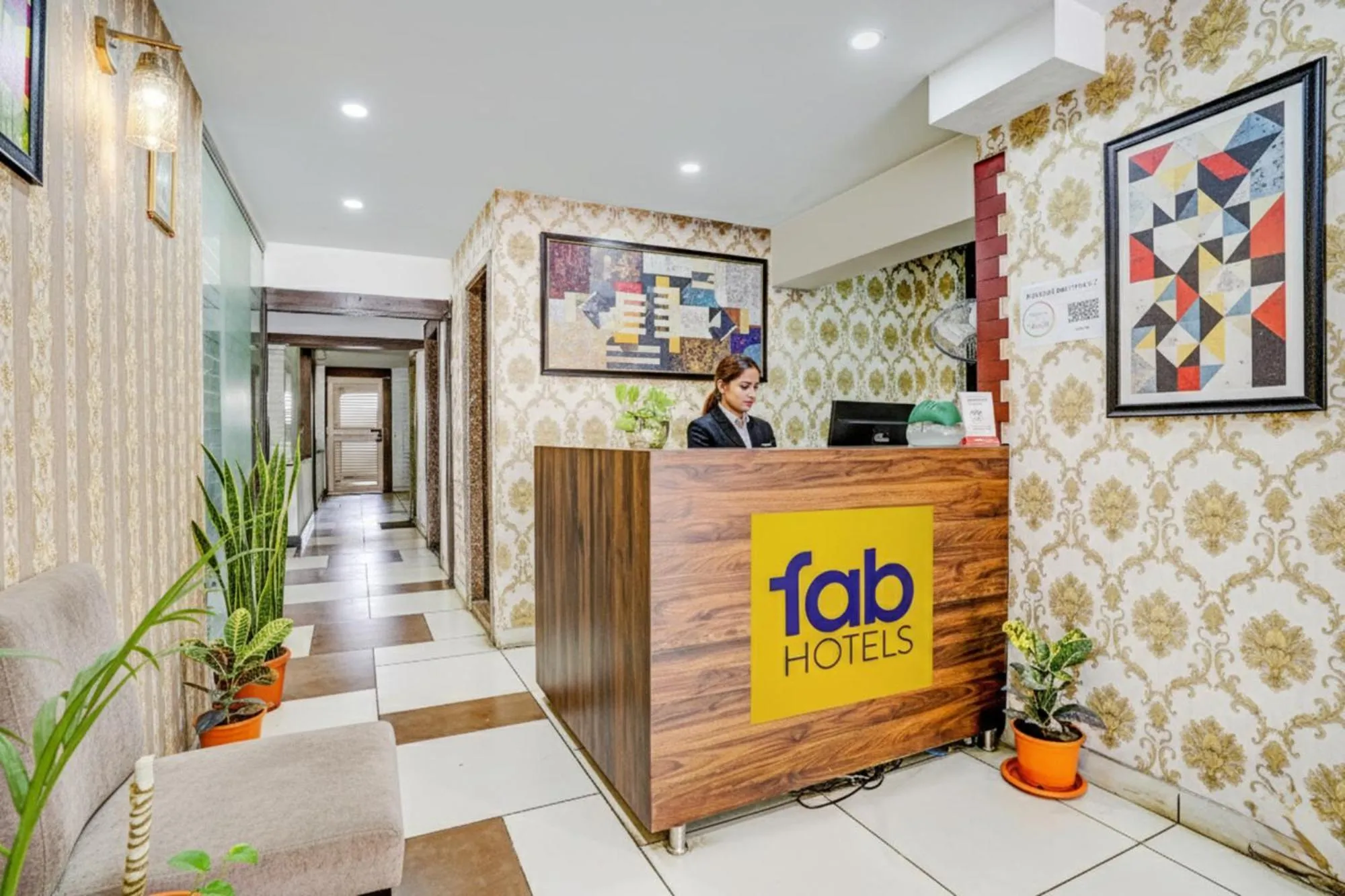 Lobby or reception in FabHotel Gargi Deluxe