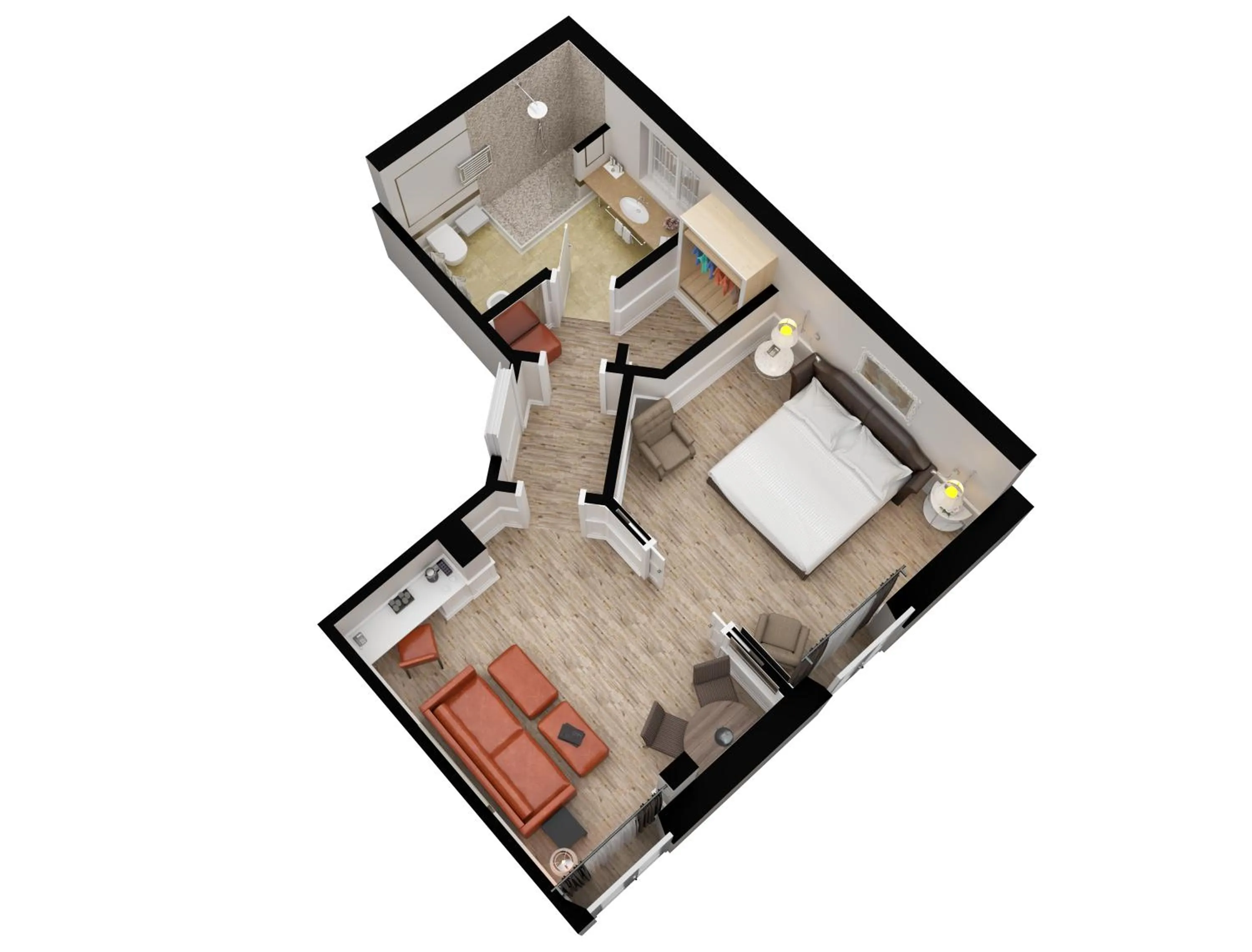 Floor plan, Bed in Palazzo Firenze by Baglioni Hotels & Resorts