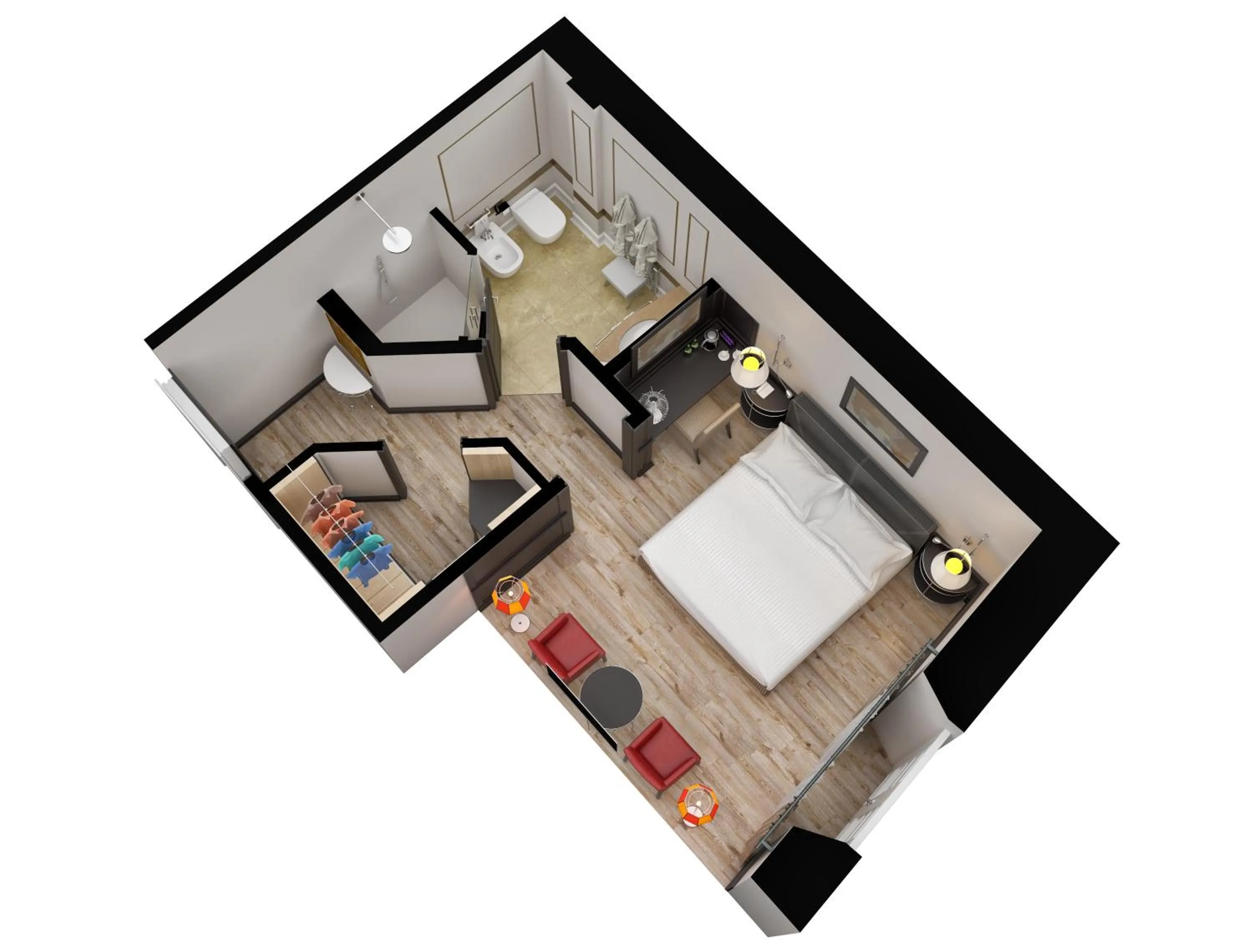 Floor plan, Bed in Palazzo Firenze by Baglioni Hotels & Resorts