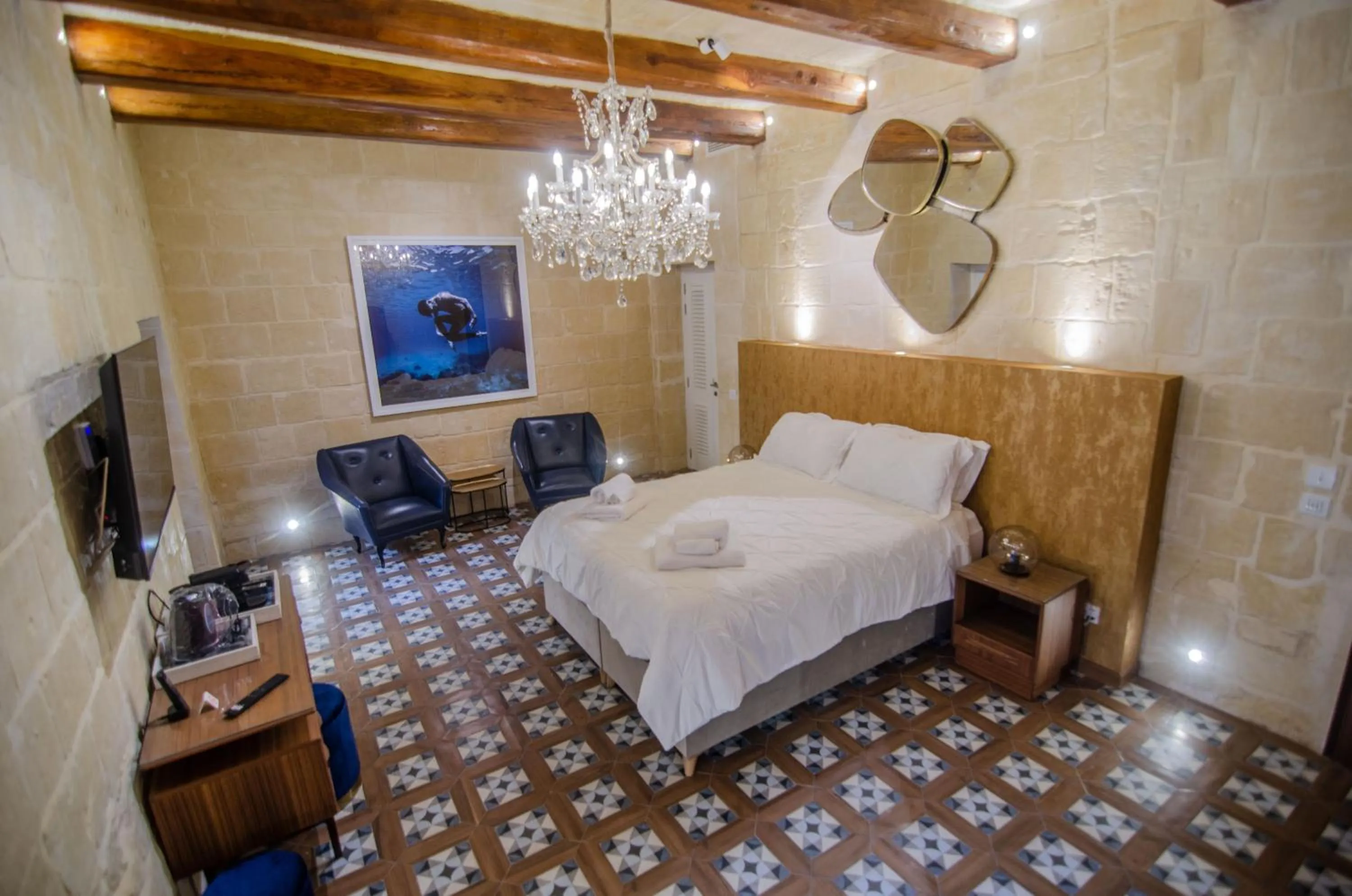 Bed in Senglea Suites