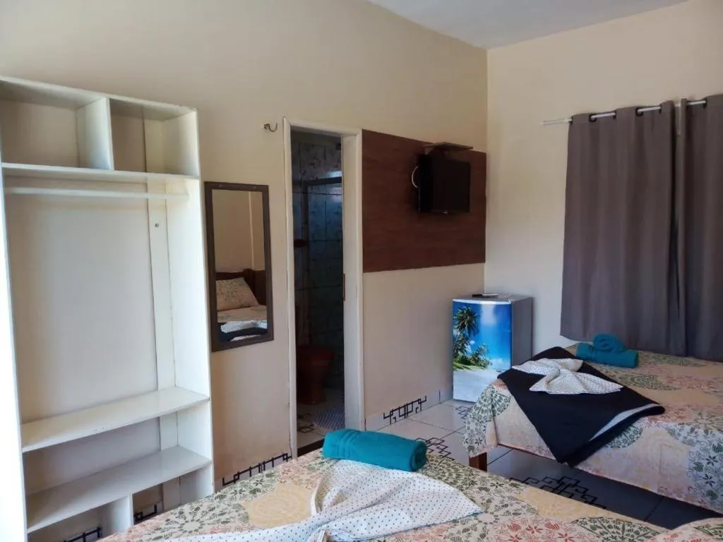 Bed in Hotel Pousada Paraíso Tropical