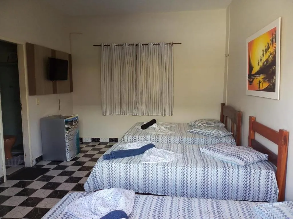 Bed in Hotel Pousada Paraíso Tropical