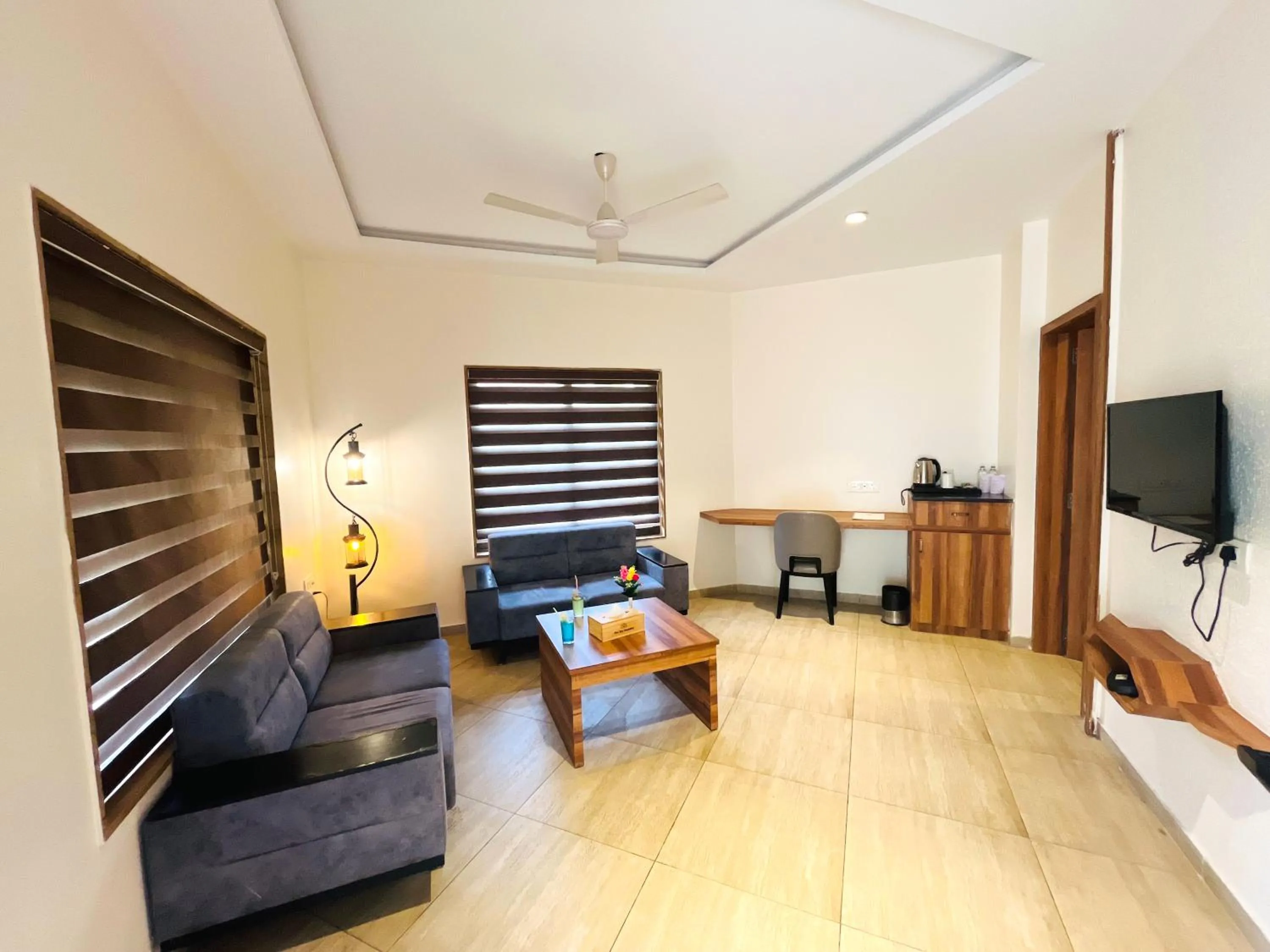 Seating area in Bapu's Resort, Dwarka