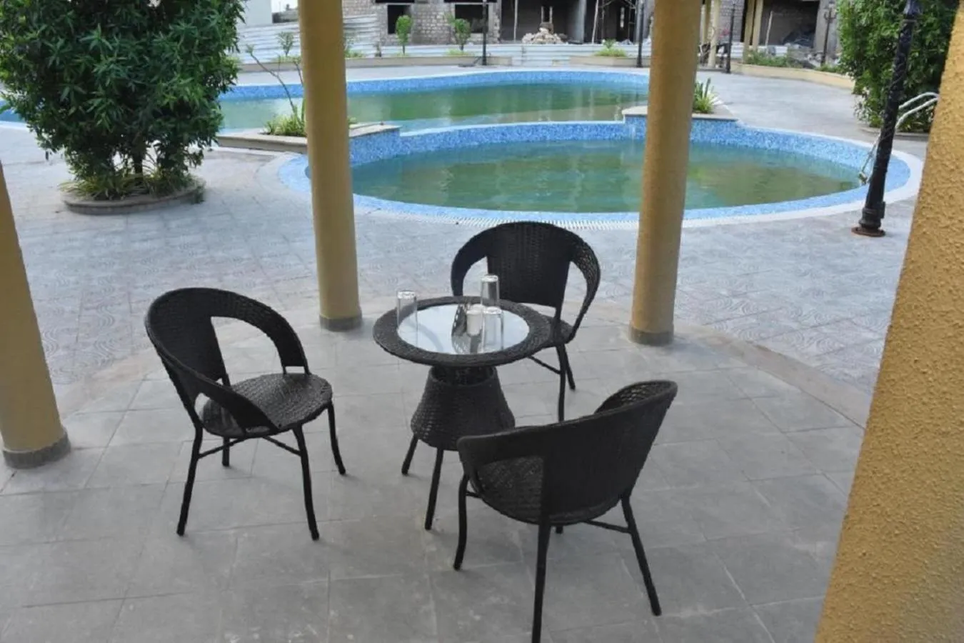 Seating area in Bapu's Resort, Dwarka