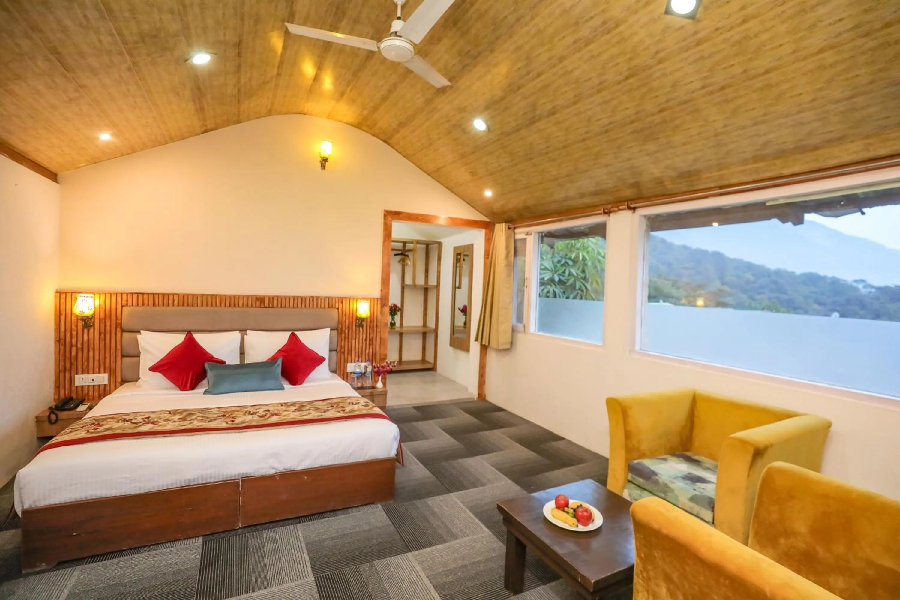 View (from property/room), Bed in Regenta Resort Exotica Dharamshala on Hilltop