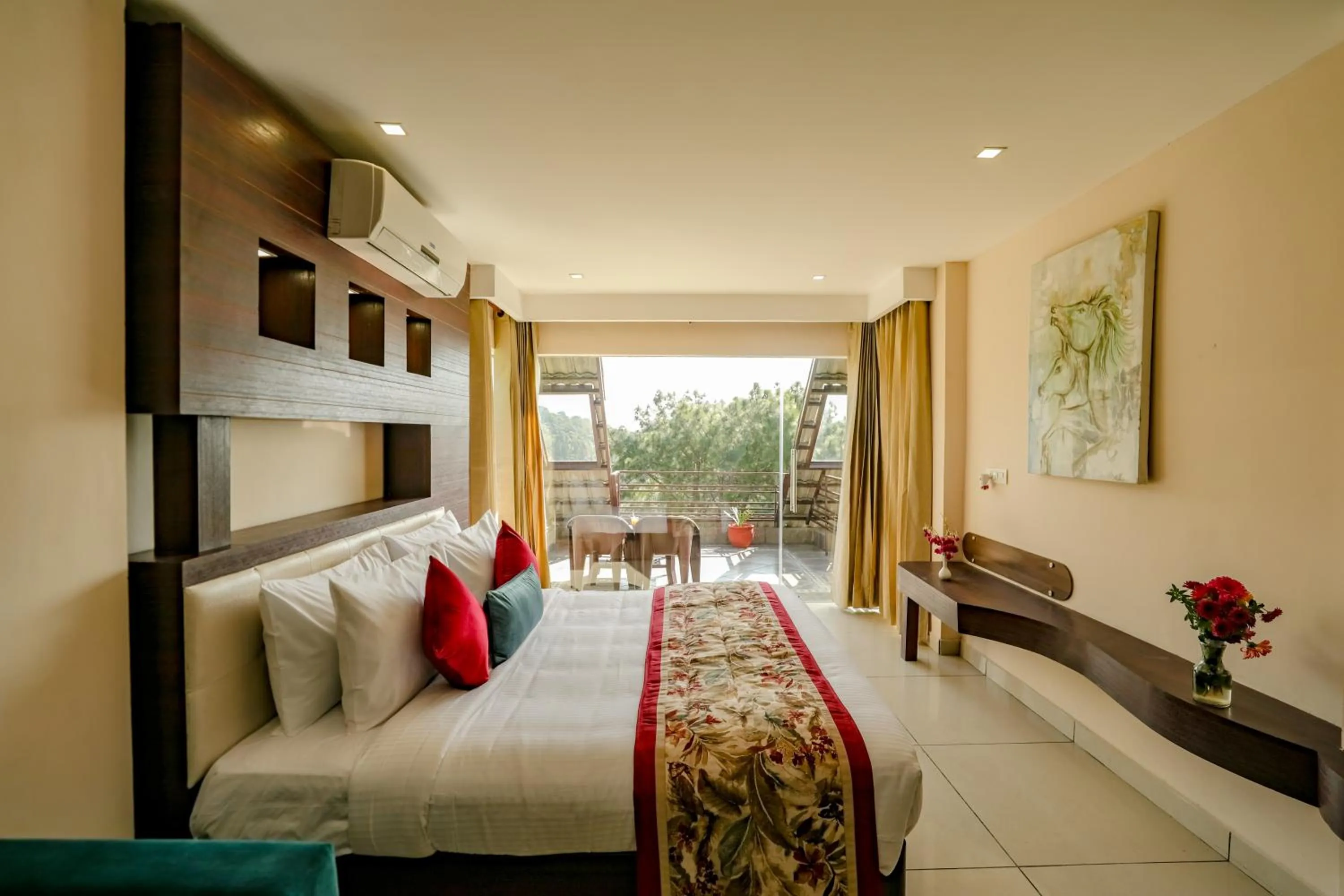 View (from property/room), Bed in Regenta Resort Exotica Dharamshala on Hilltop