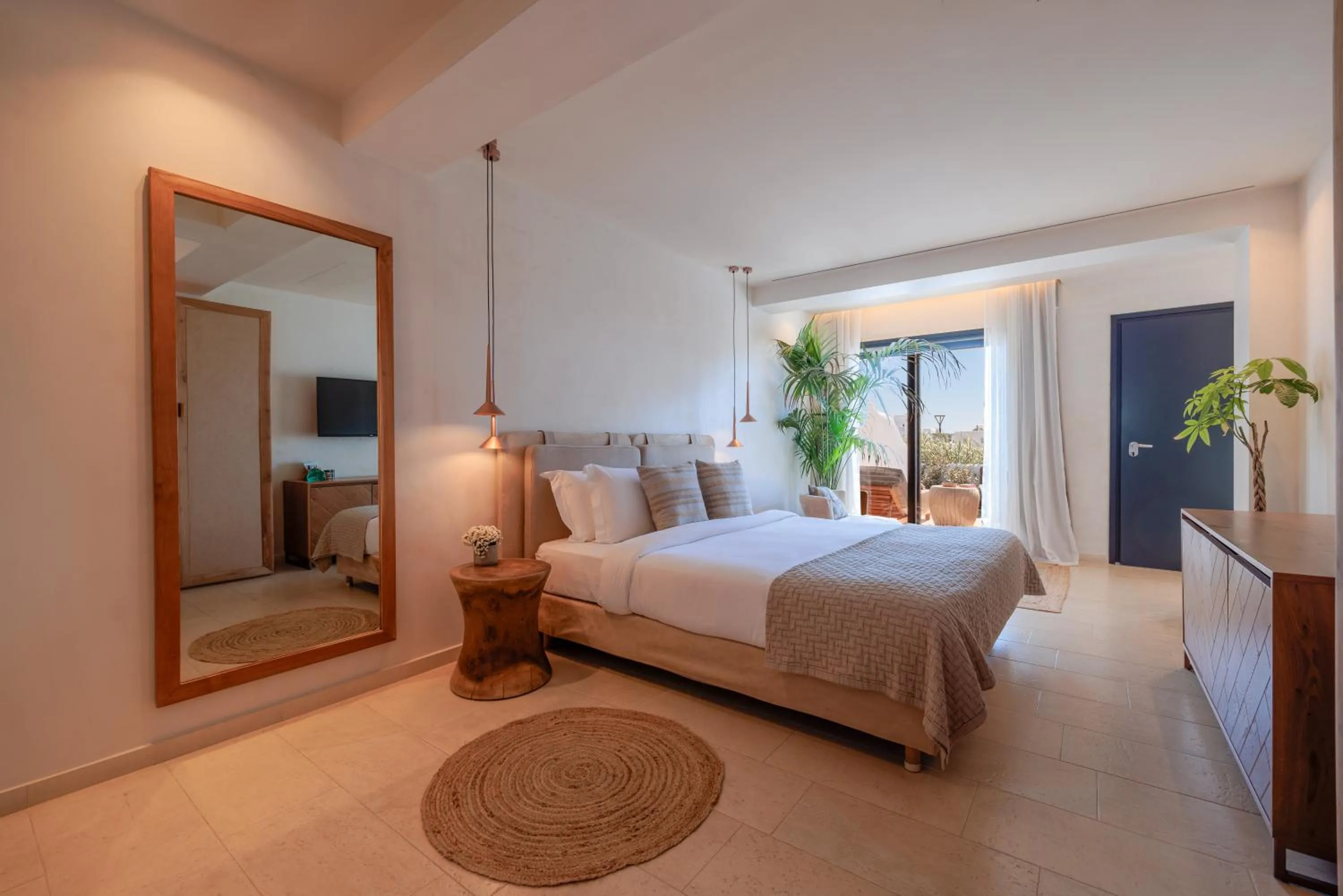 Bedroom, Bed in Asty Mykonos Hotel & Spa - World of One Hotel Group
