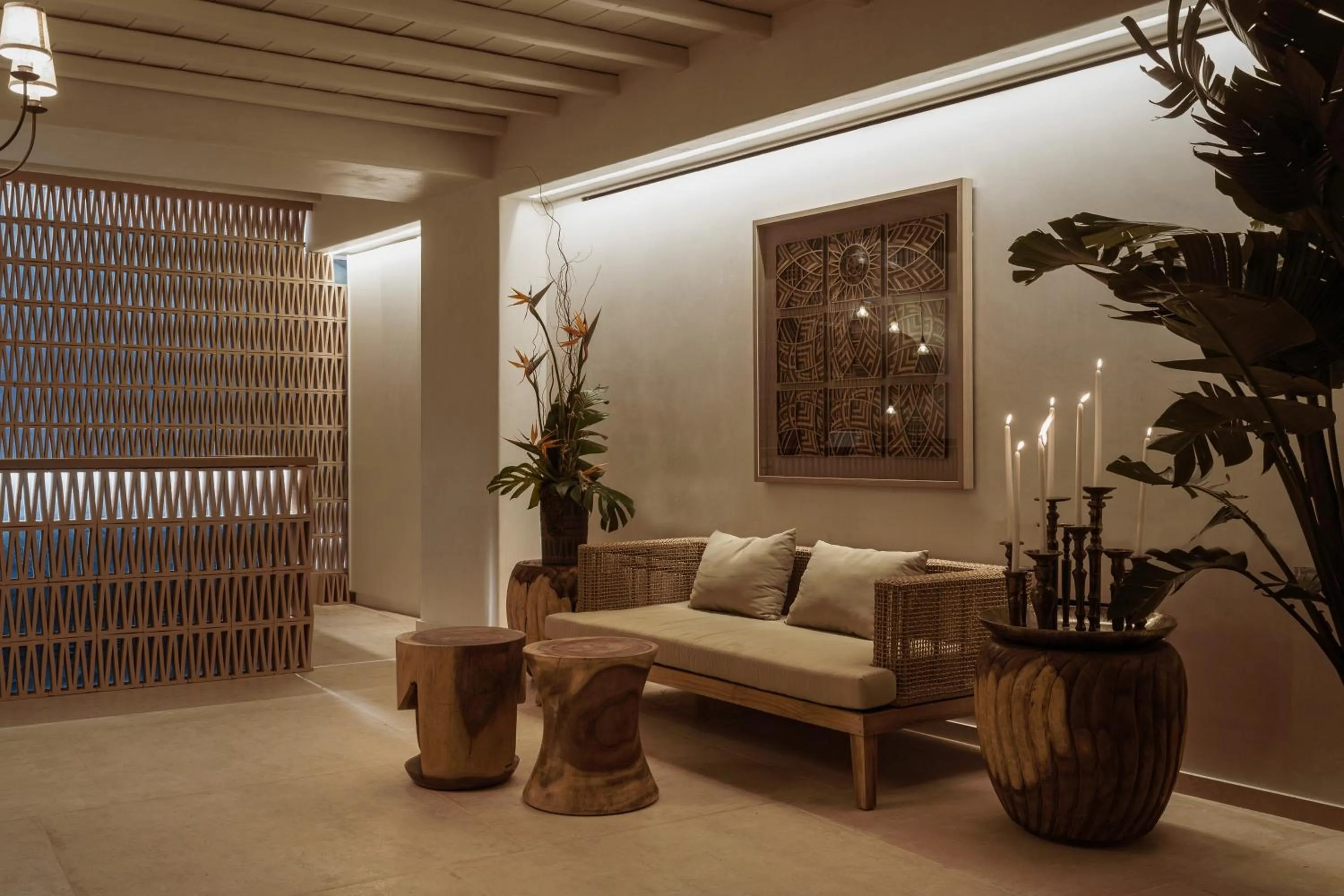 Living room in Asty Mykonos Hotel & Spa - World of One Hotel Group