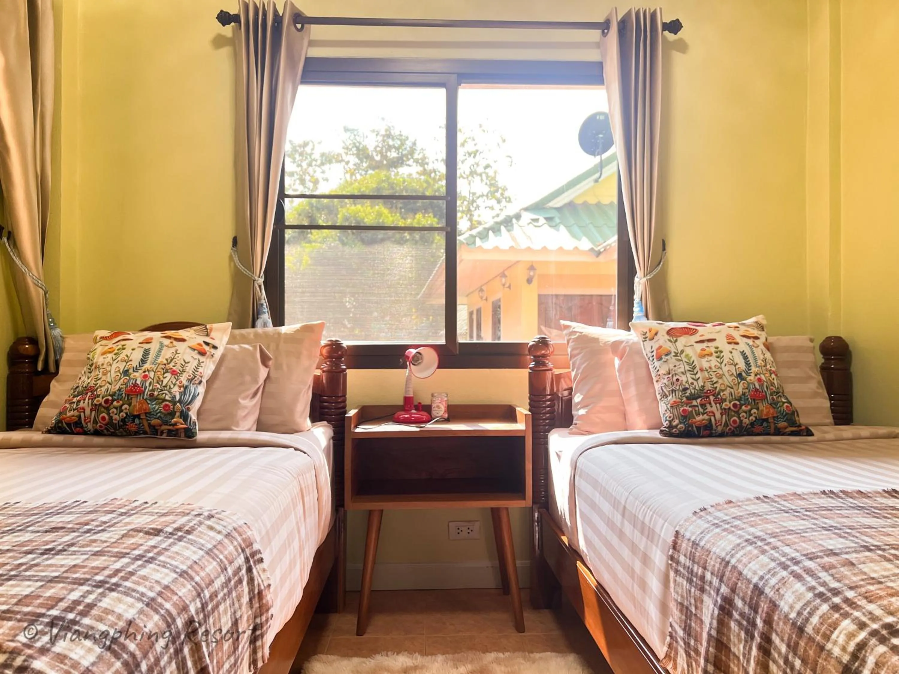 Bed in ViangPhing Resort