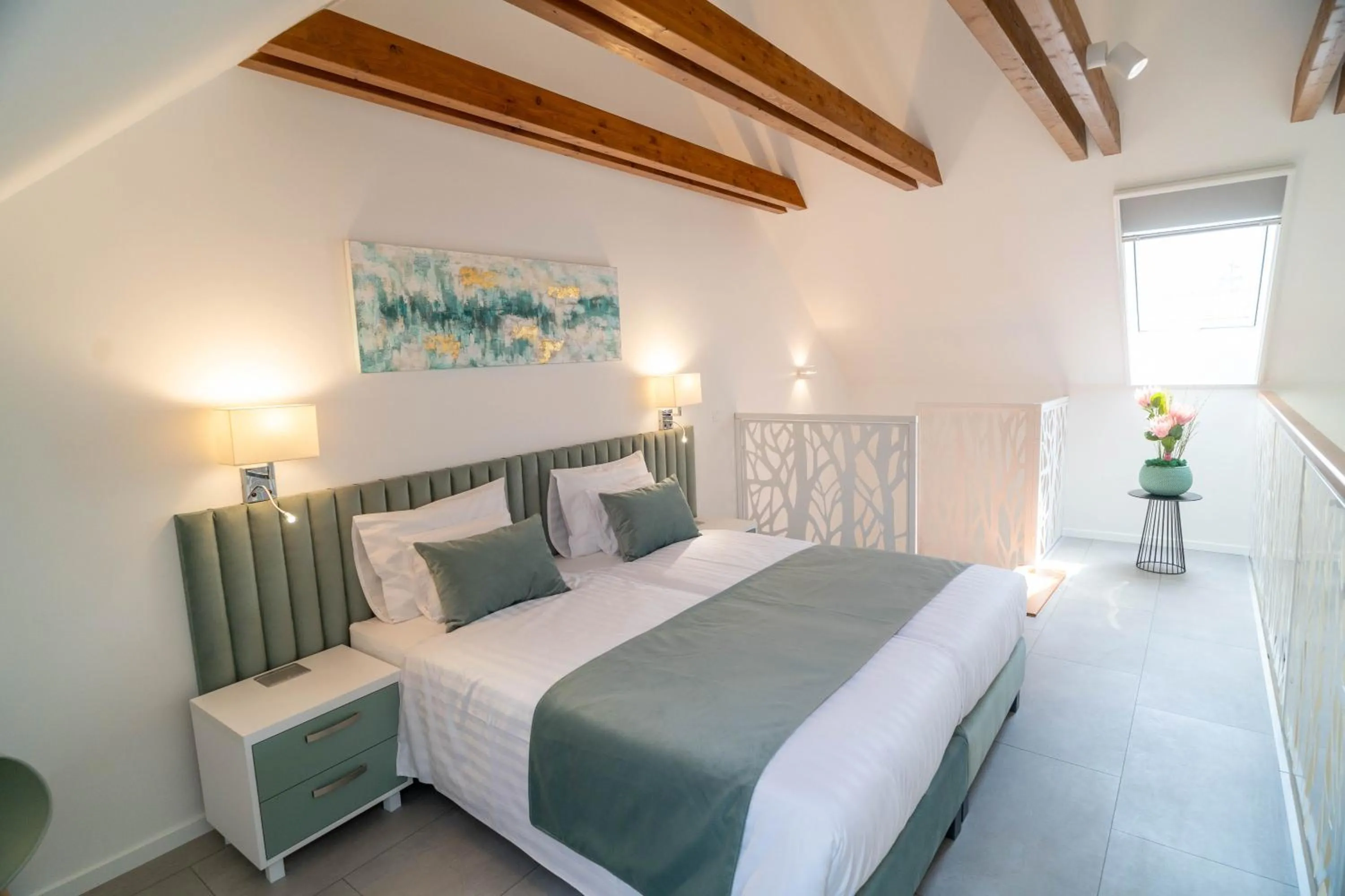 Bed in La Vita Prémium Panzió