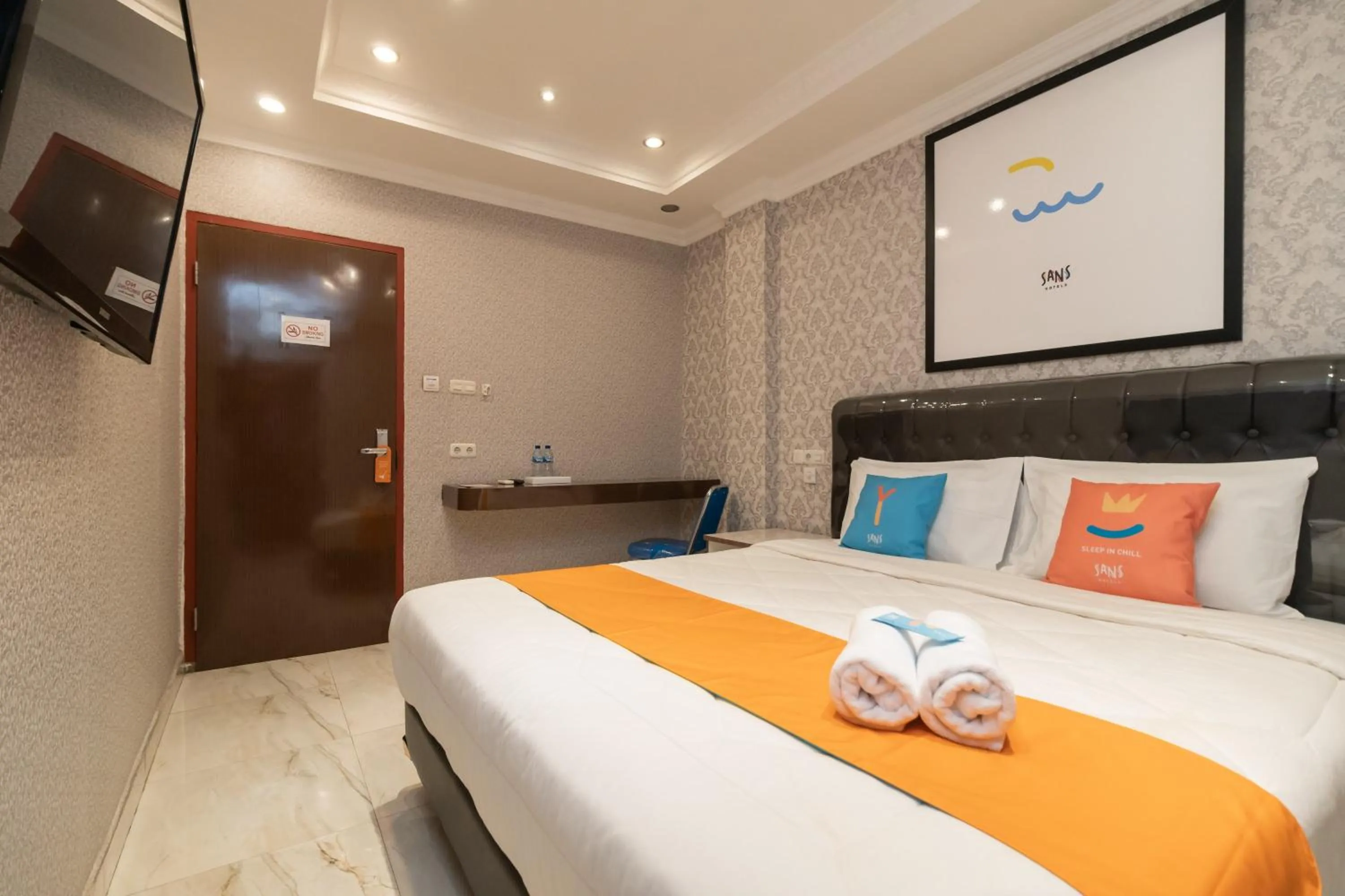 Bedroom, Bed in Sans Hotel Beauty Palembang