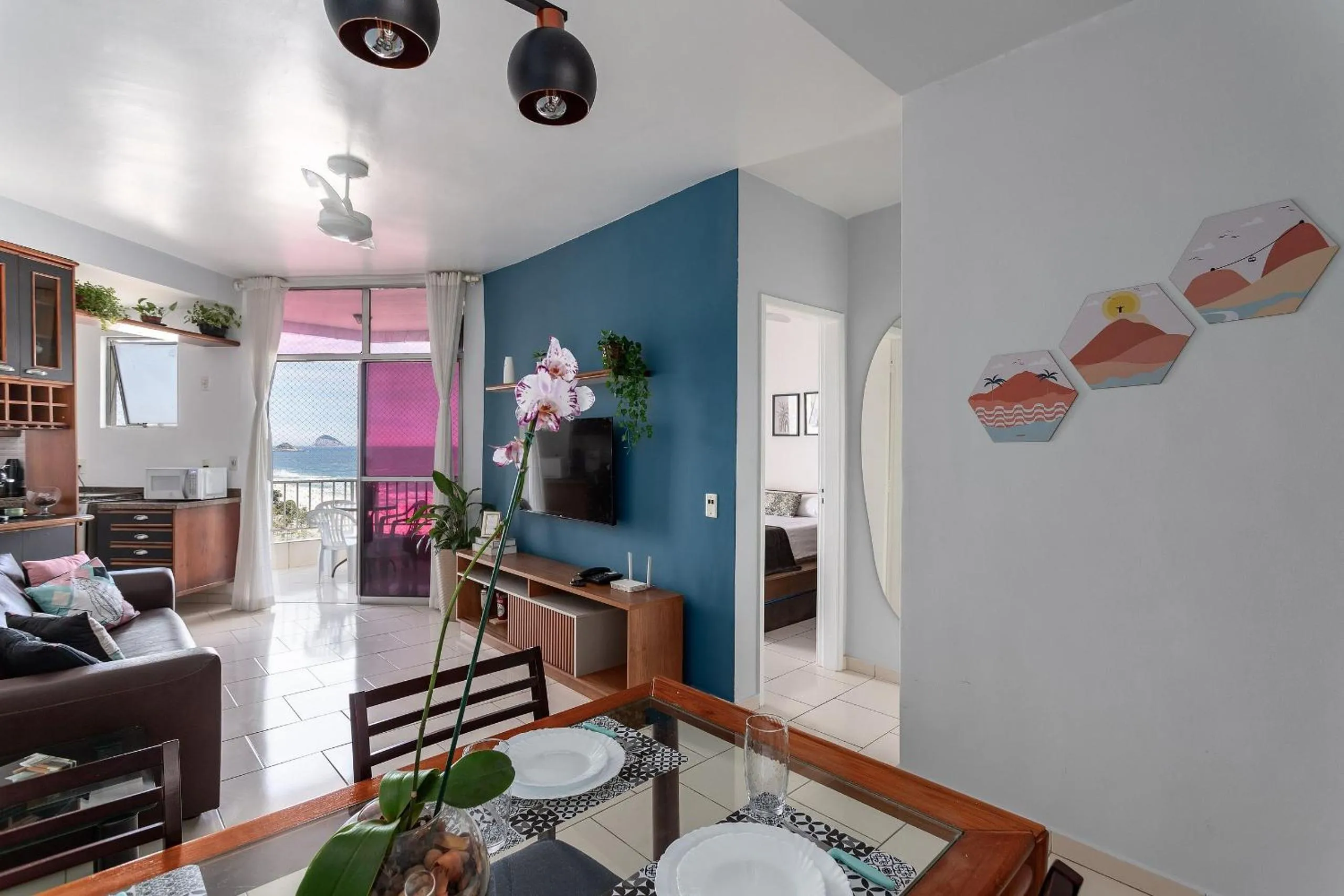 Living room in Rental Home Barra Palace Vista para o mar