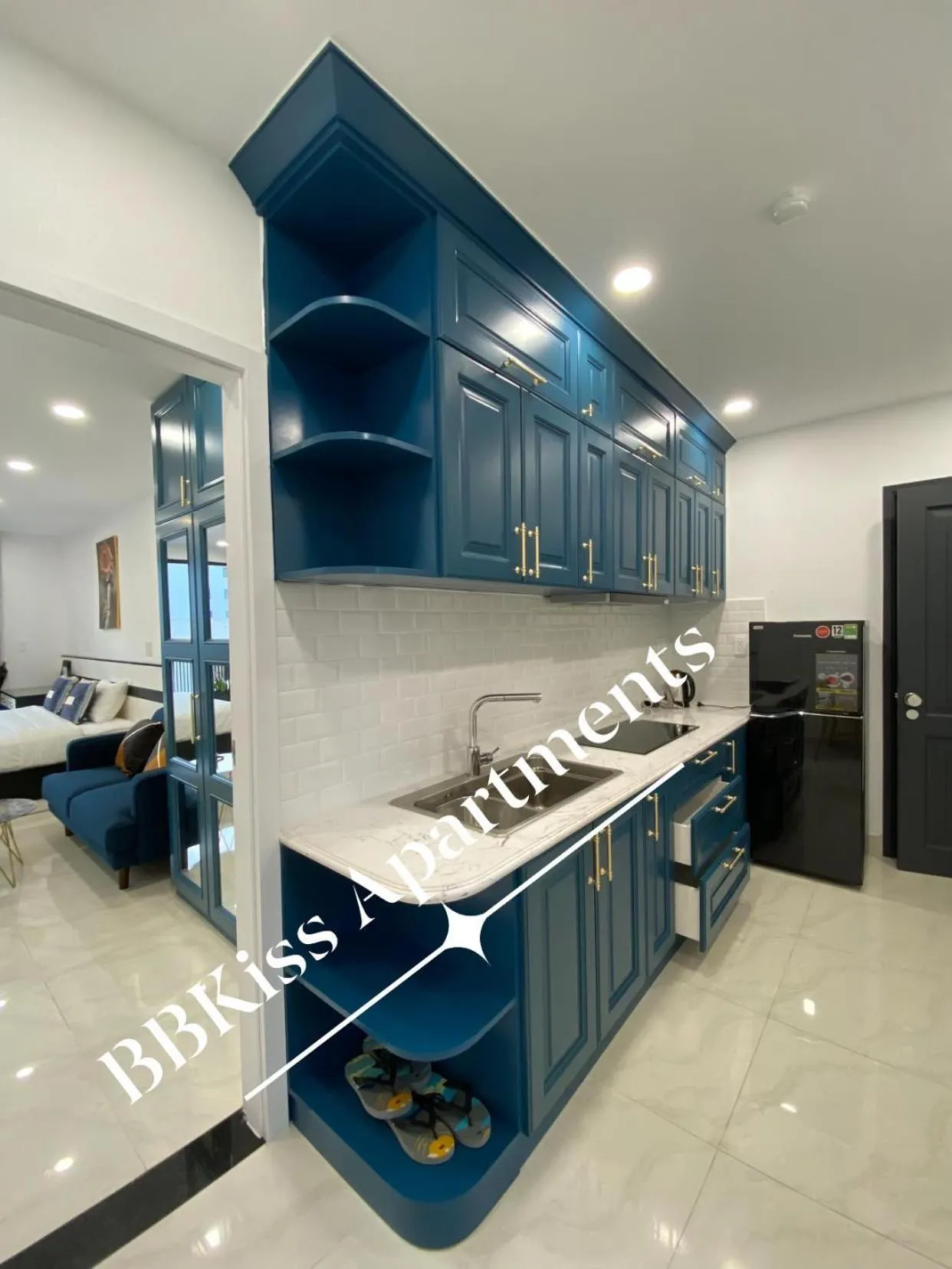 Kitchen or kitchenette in BBKISS Apartments & Hotel