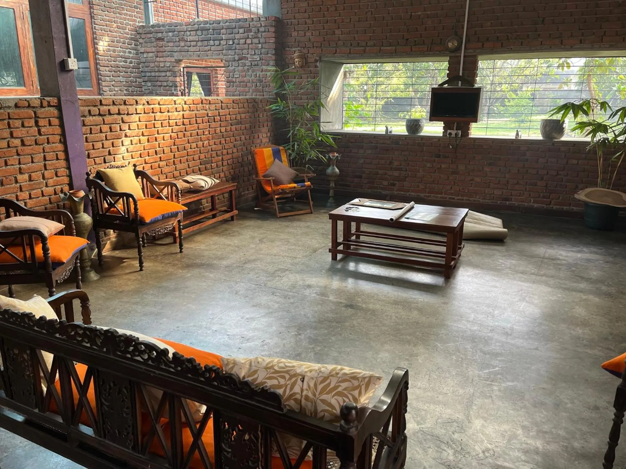 Seating area in Tanty’s Hostel