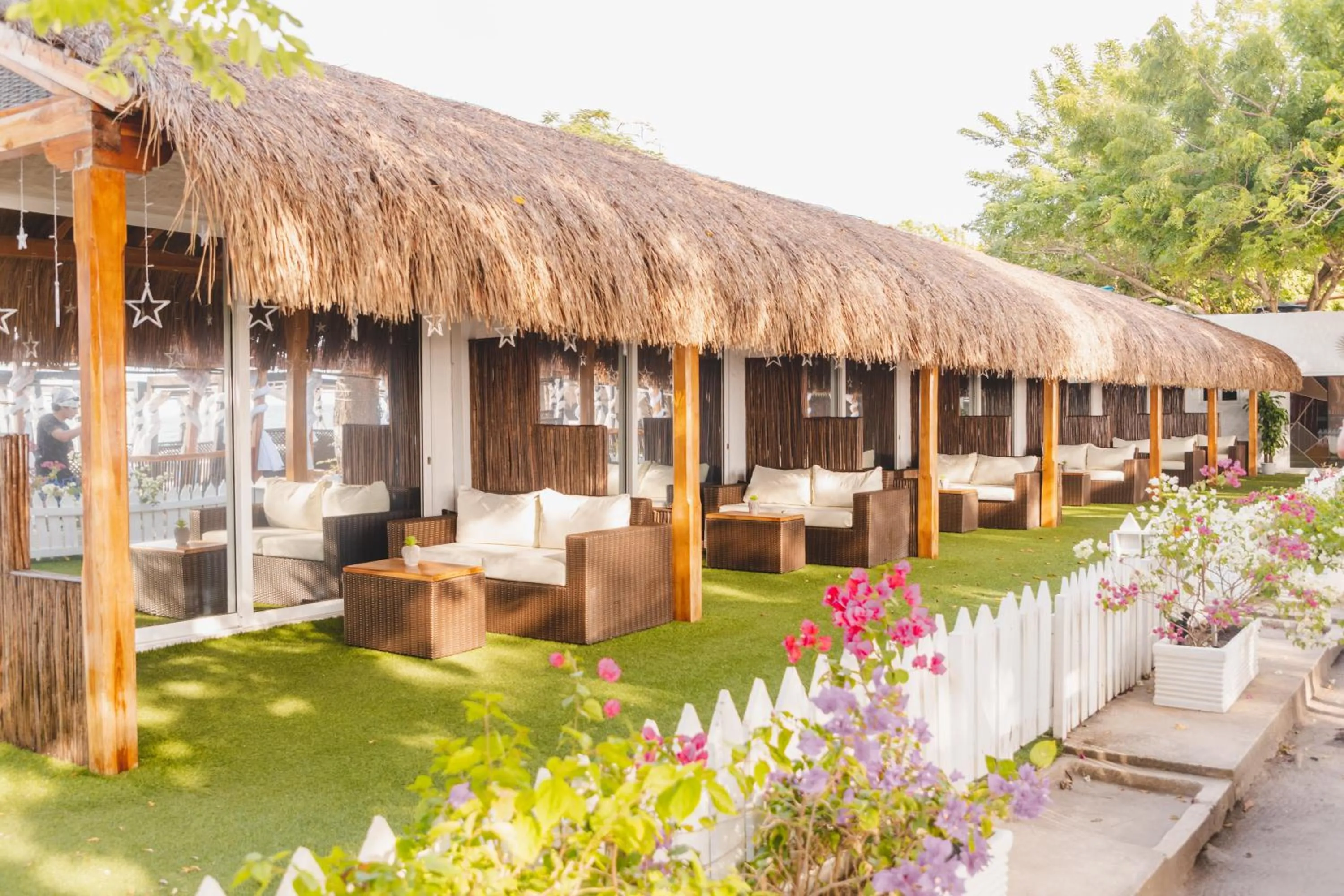 Seating area in Bora Bora Beach Club Cartagena