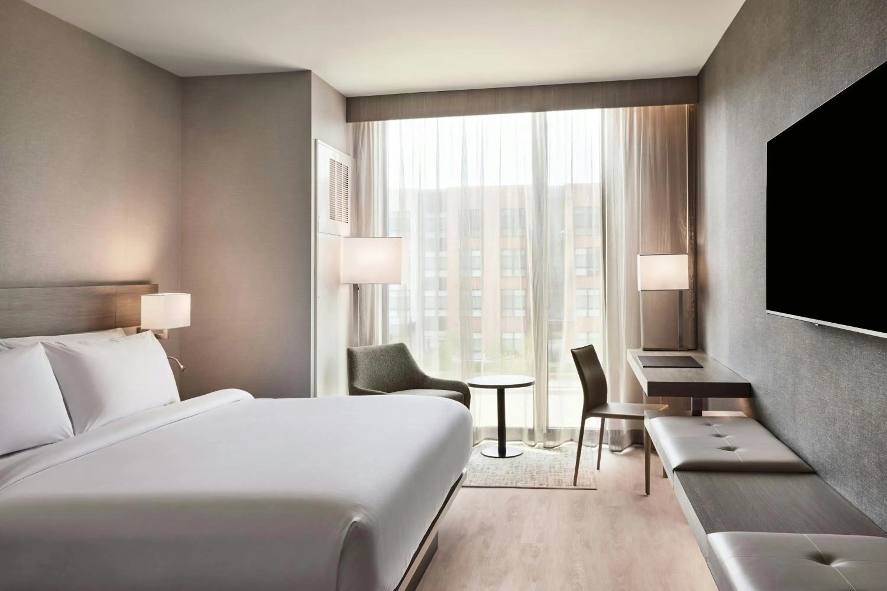 Photo of the whole room, Bed in AC Hotel by Marriott St Louis Chesterfield