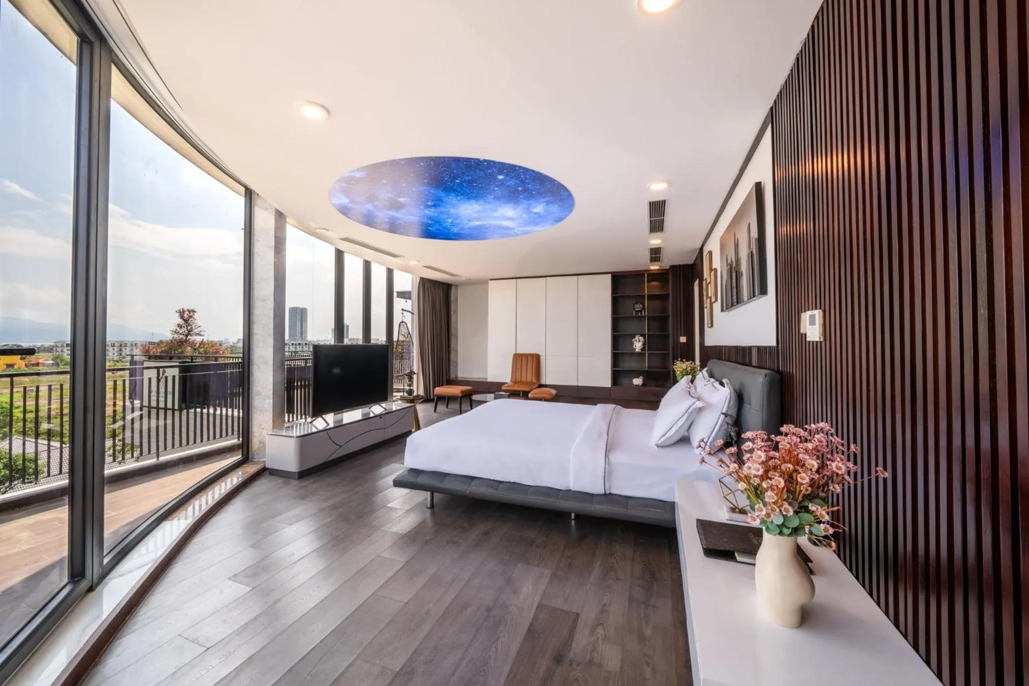 View (from property/room), Bed in Cami Riverside Resort Da Nang