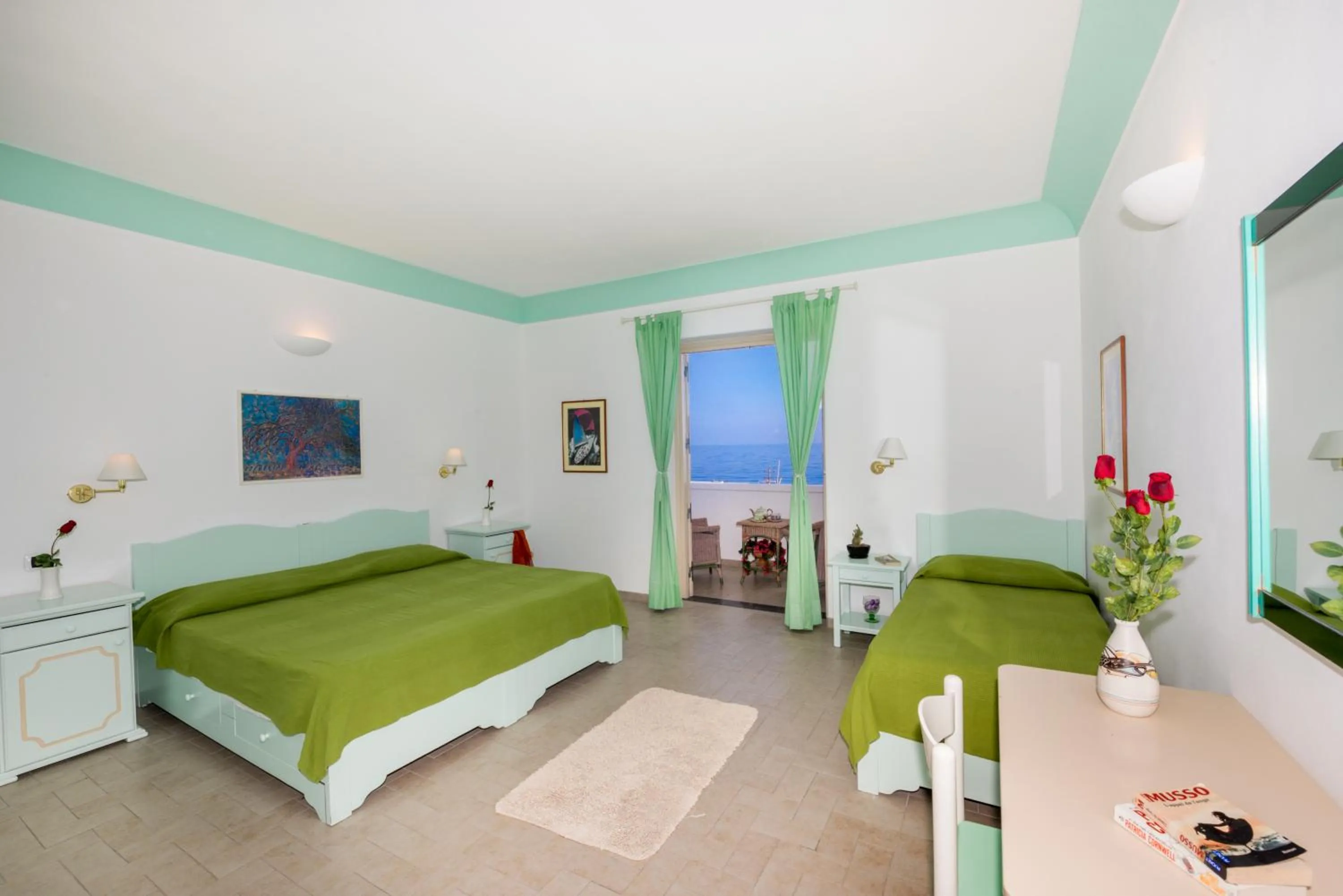 Bedroom, Bed in Hotel Ossidiana Stromboli Center