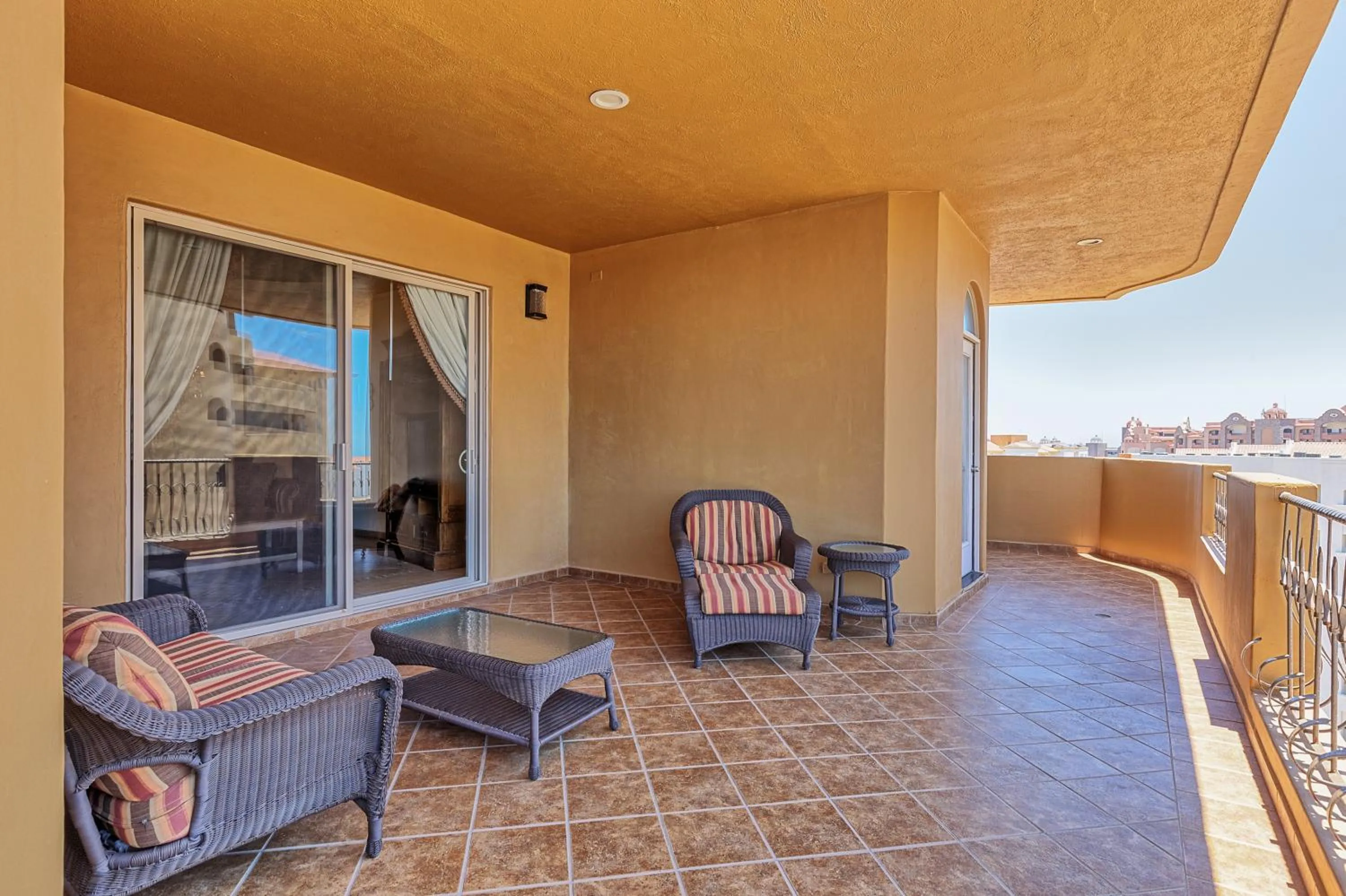 Patio in Bella Sirena 601-B -Stylish Condo in Oceanfront Resort