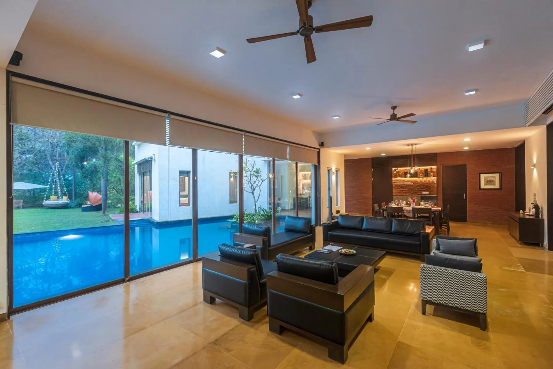 Living room in SaffronStays Estella, Alibaug