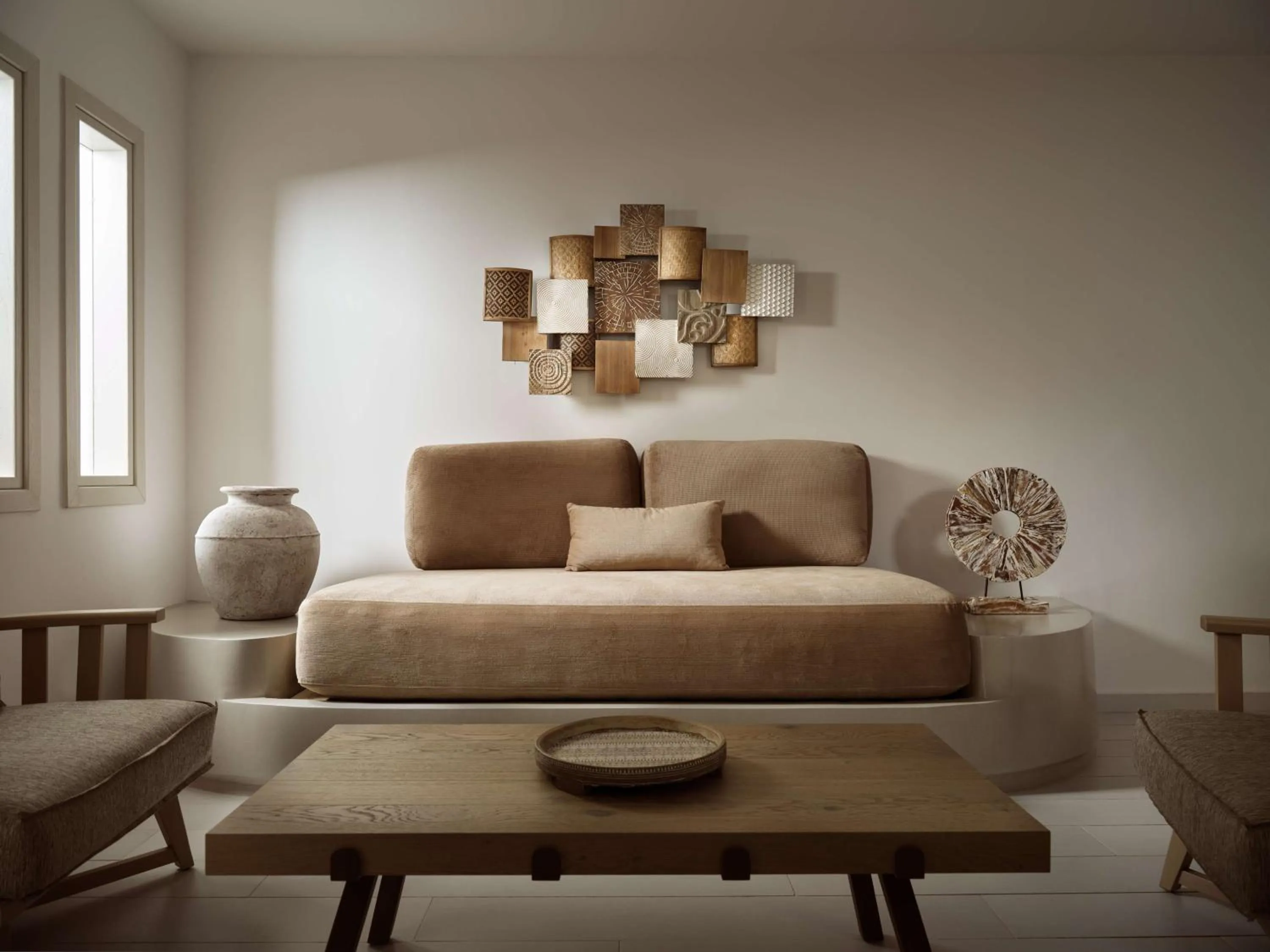 Living room in Sea Breeze Santorini Beach Resort, Curio By Hilton