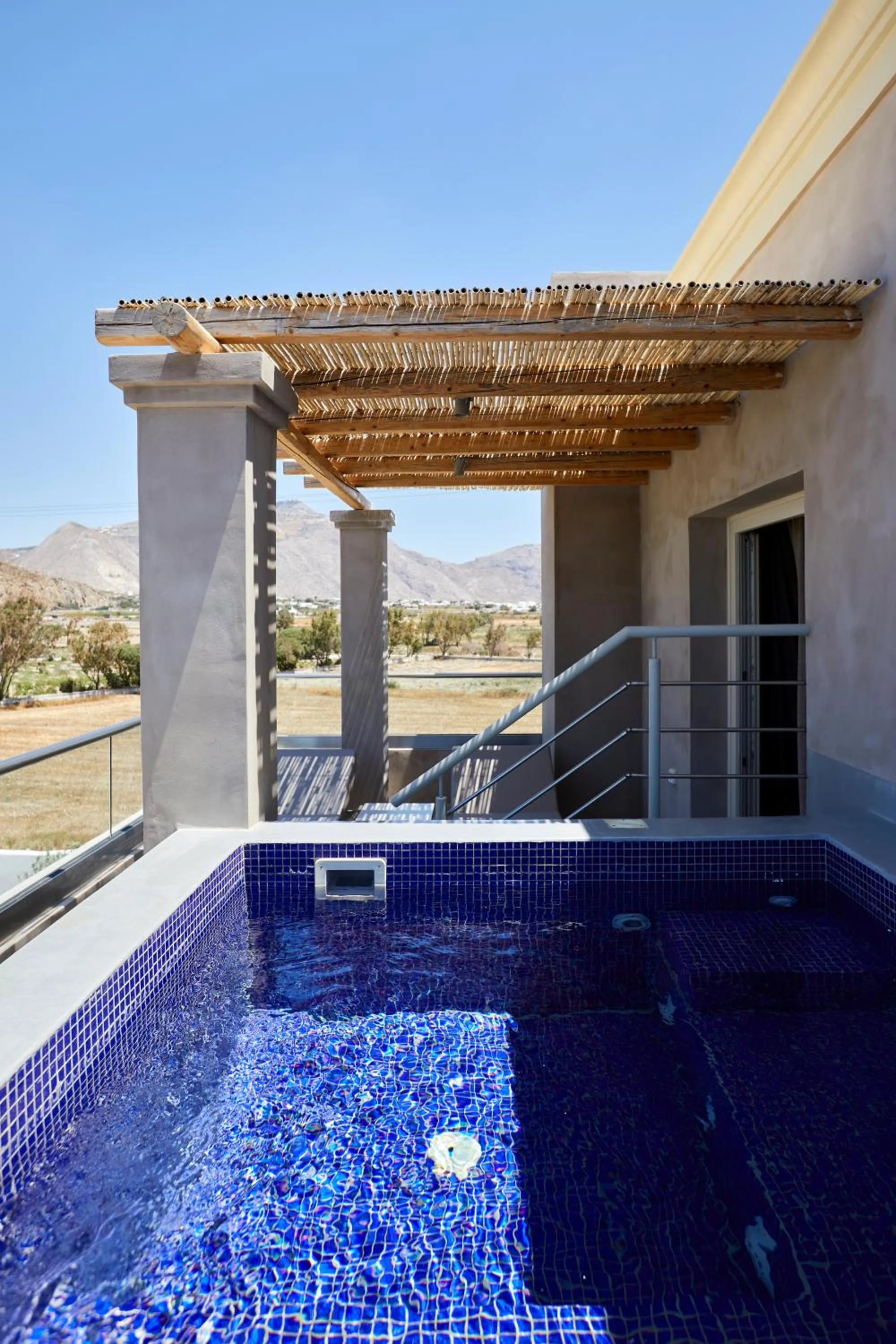 Balcony/Terrace in Sea Breeze Santorini Beach Resort, Curio By Hilton