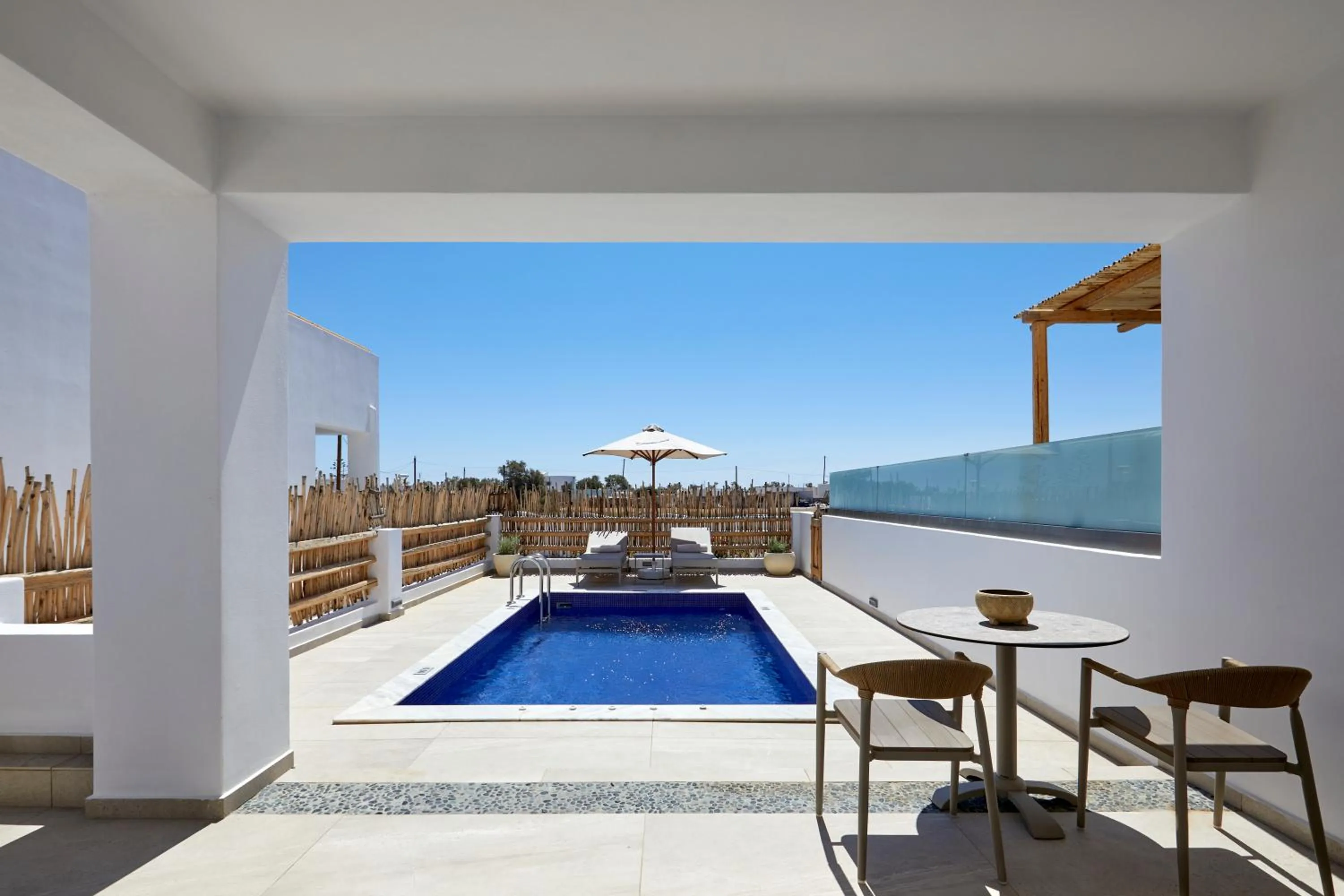 Balcony/Terrace in Sea Breeze Santorini Beach Resort, Curio By Hilton