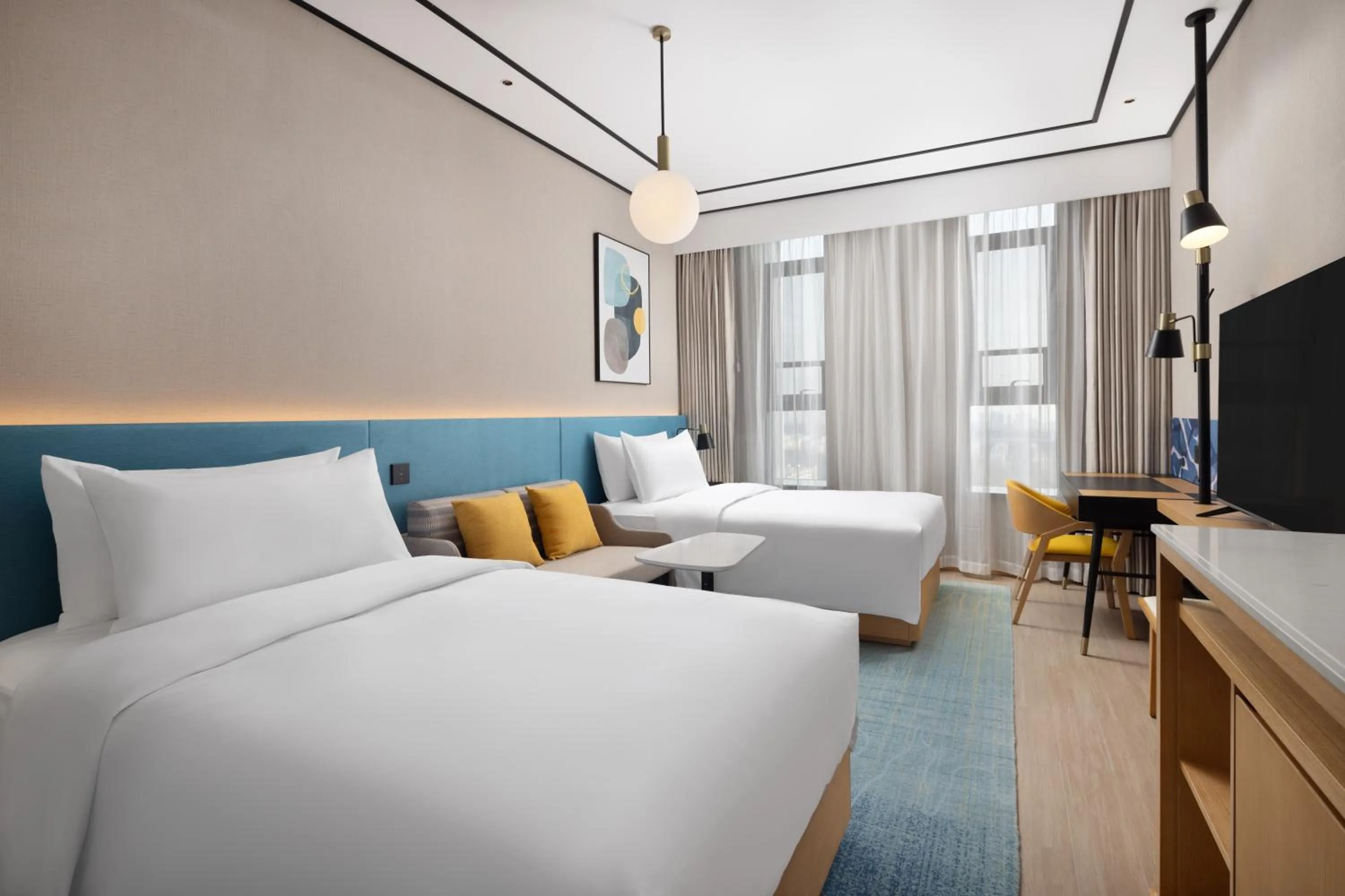 Bedroom, Bed in Hilton Garden Inn Rizhao High-Tech Zone