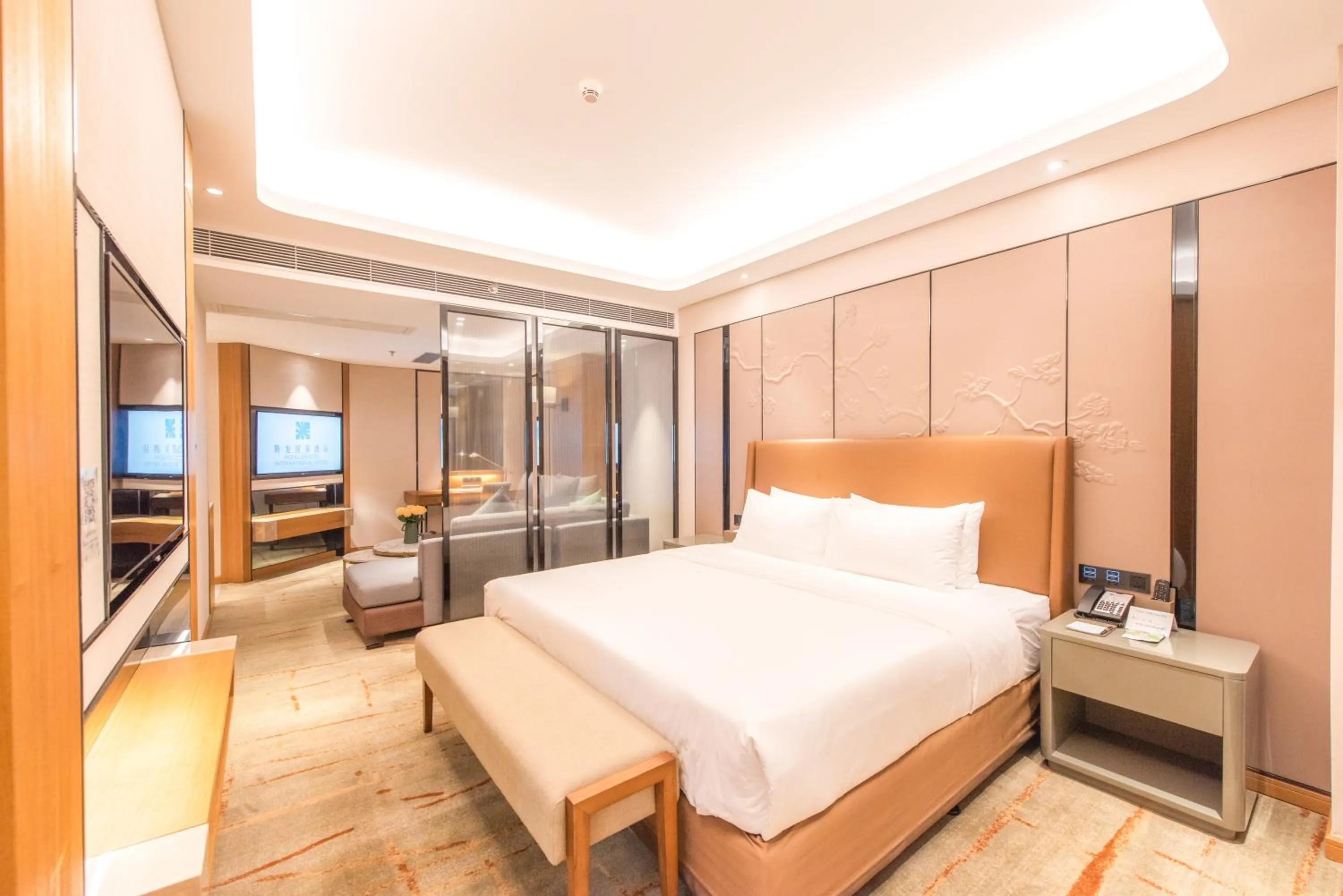 Living room, Bed in Rising Dragon International Hotel