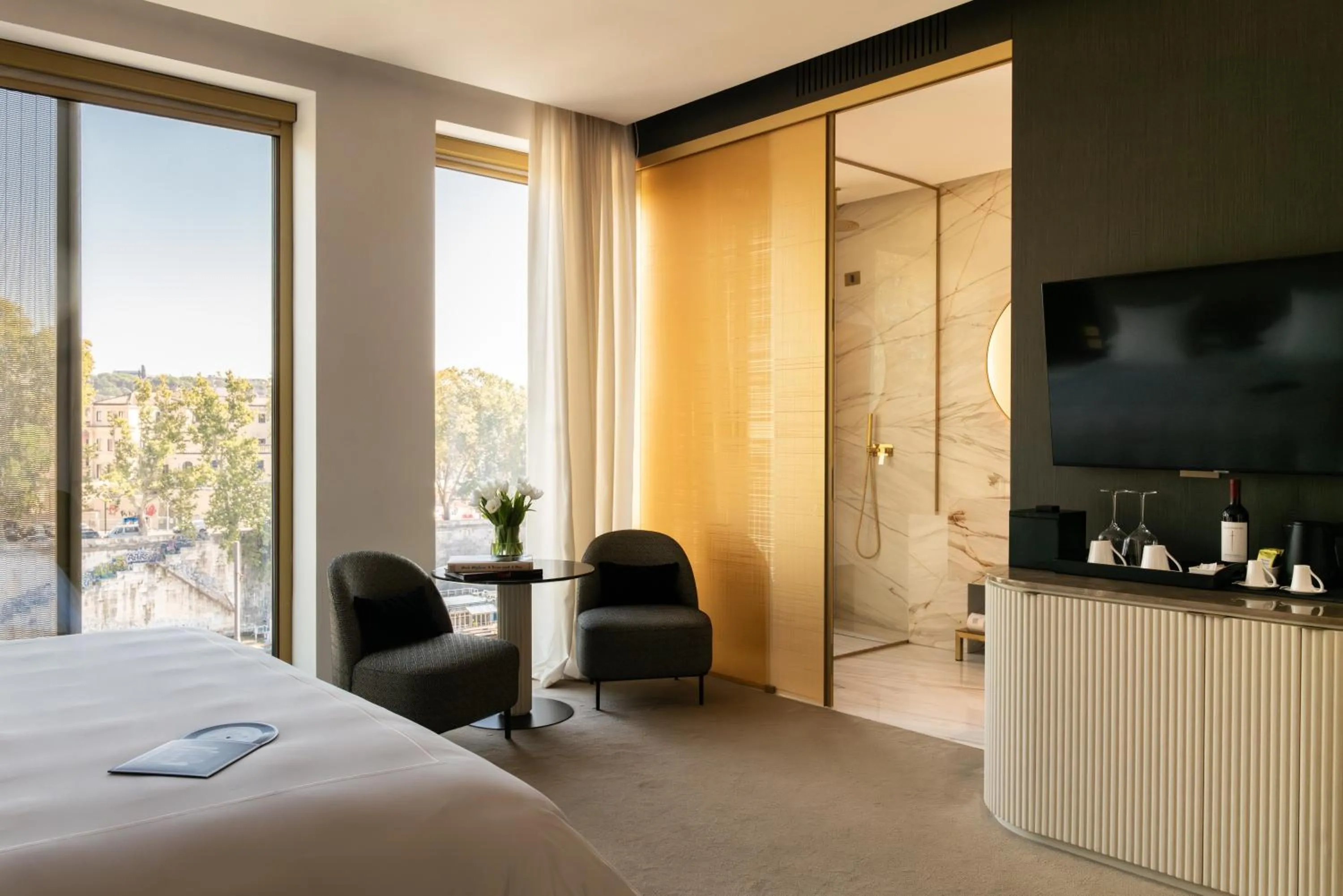 Seating area, Bed in The First Musica - Preferred Hotels & Resorts