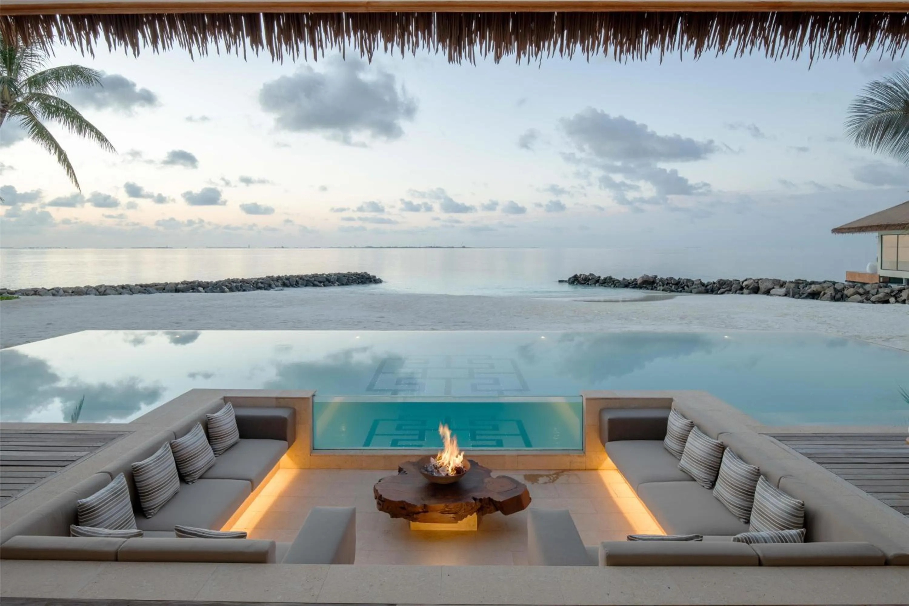 Pool view in Hilton Maldives Amingiri Resort & Spa