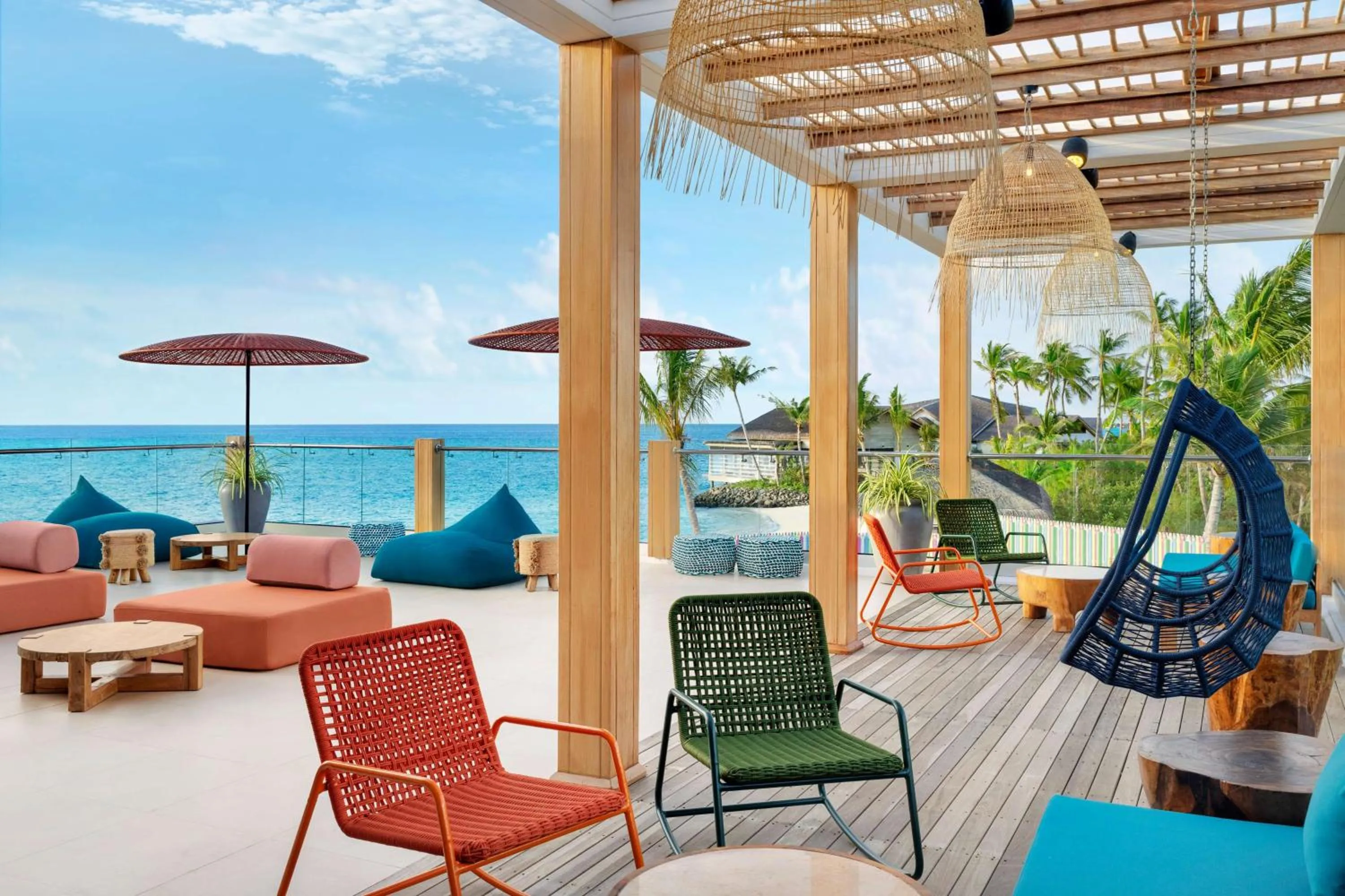 Patio in Hilton Maldives Amingiri Resort & Spa