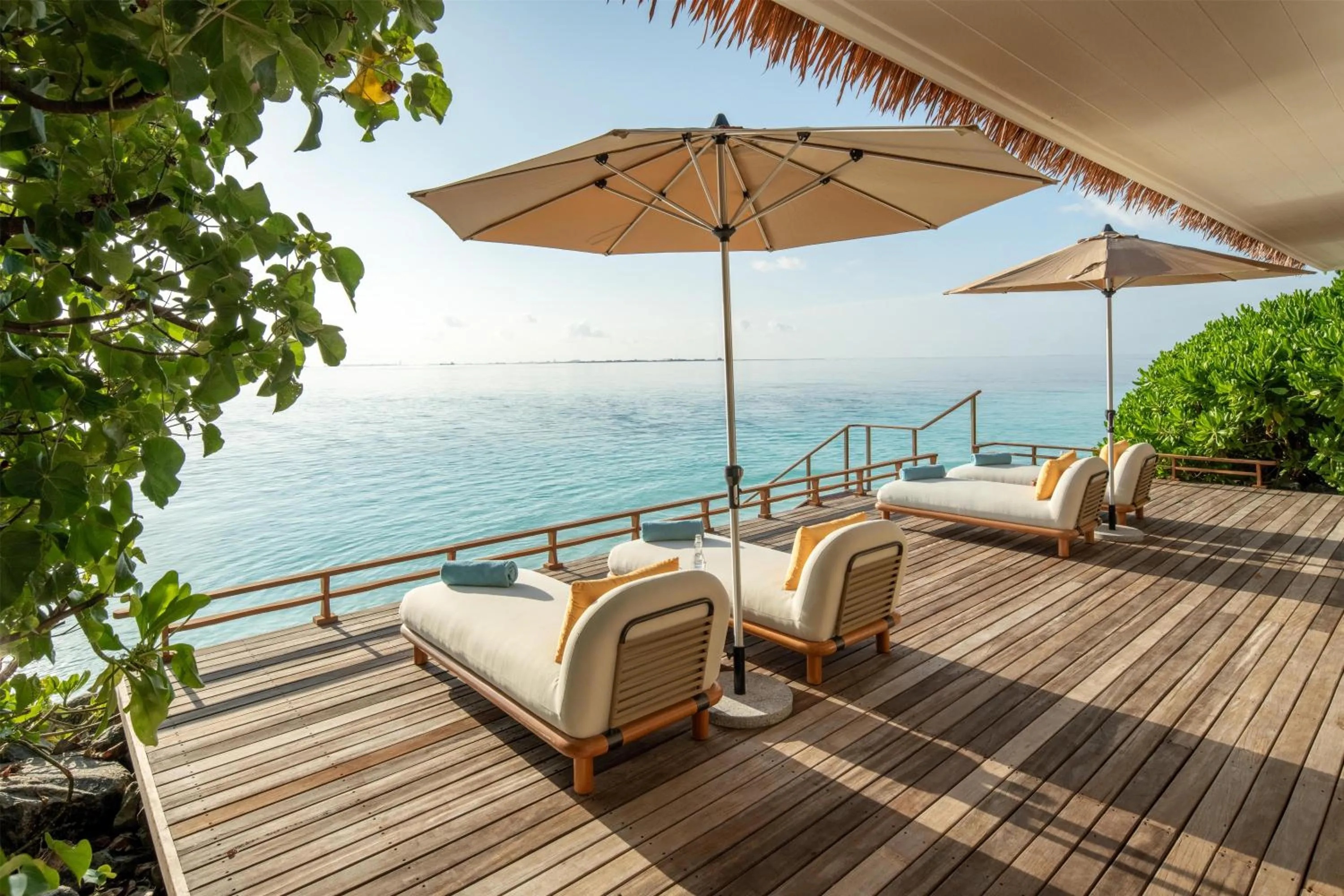 Patio in Hilton Maldives Amingiri Resort & Spa