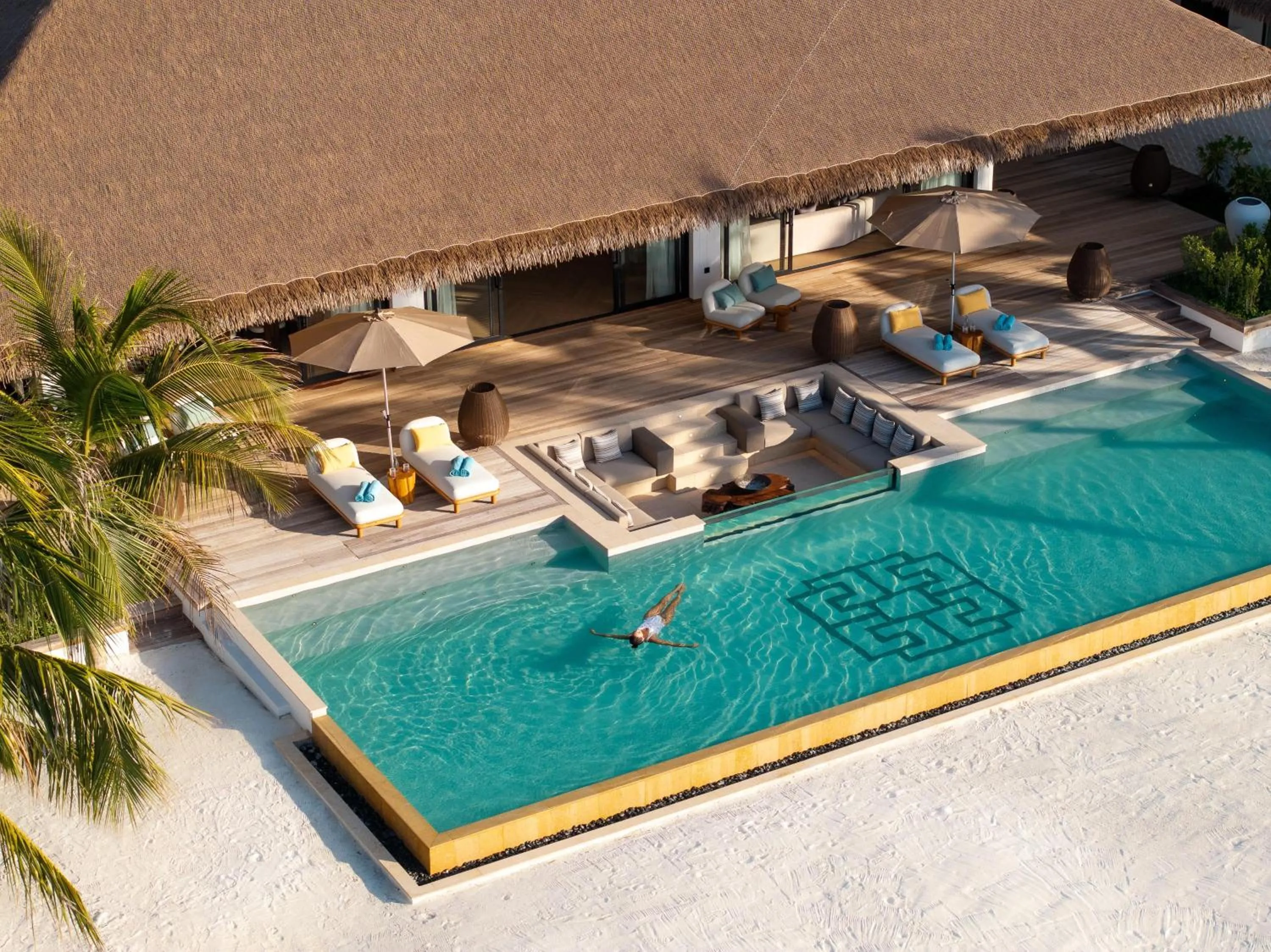 Pool view in Hilton Maldives Amingiri Resort & Spa