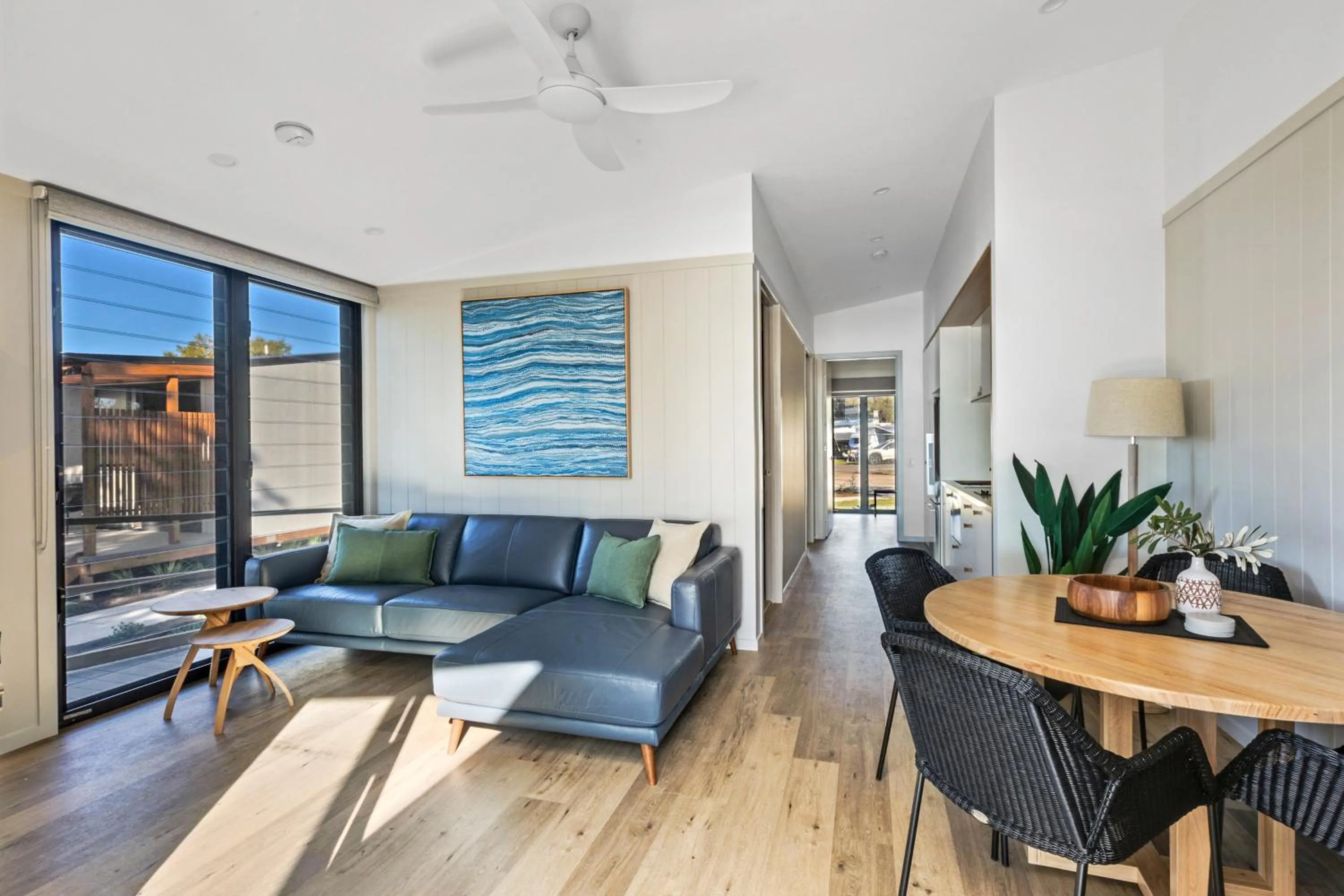 Living room in Reflections Urunga - Holiday Park