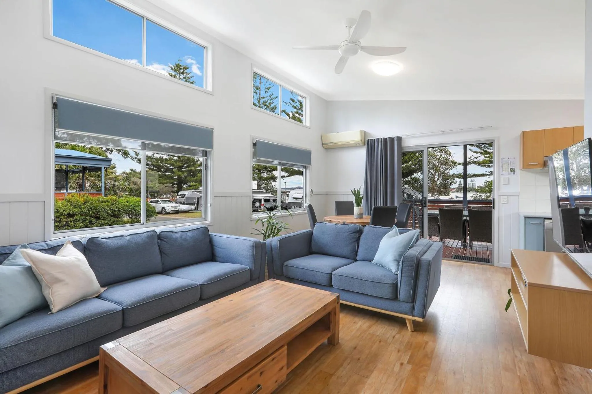 Living room in Reflections Forster Beach - Holiday Park
