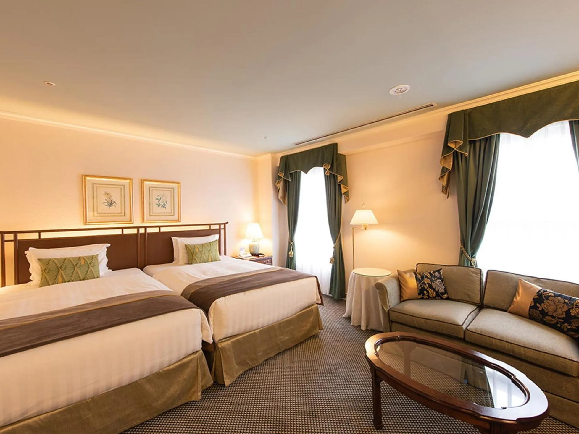 Bed in Kobe Kitano Hotel