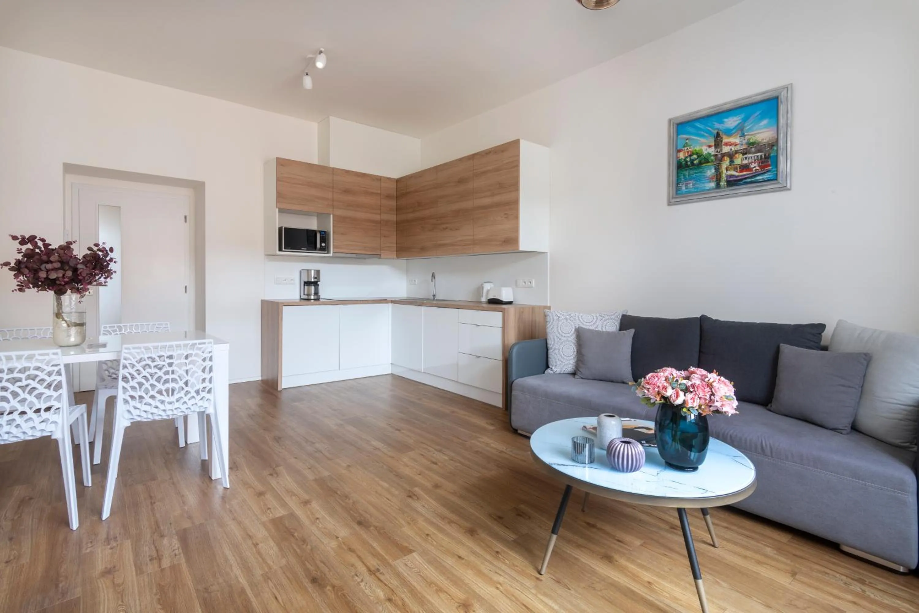 kitchen in Prague Tales Boutique Residence by Dwellfort