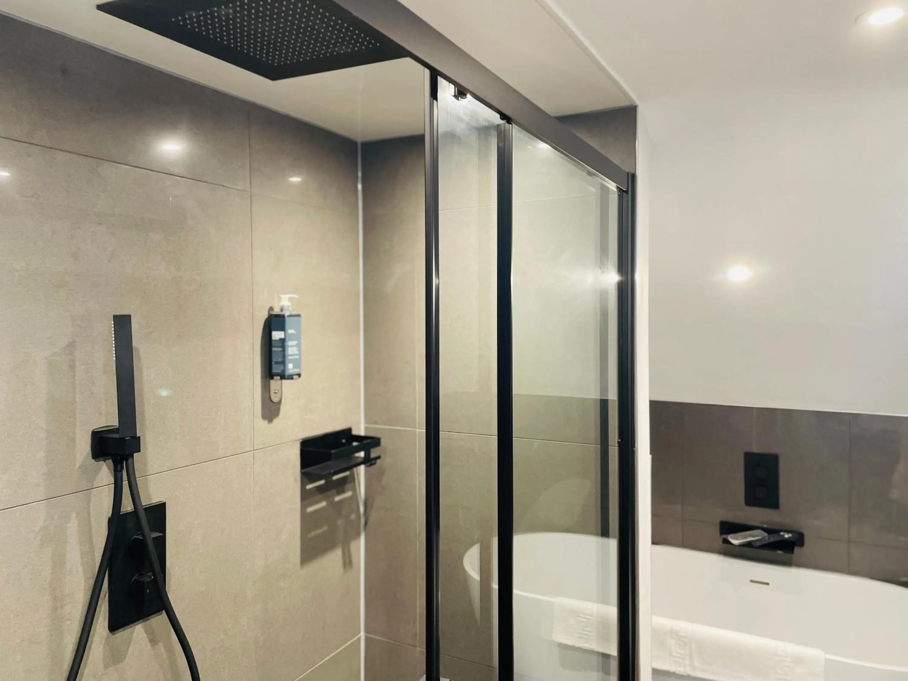 Shower in Prince Llewelyn Hotel