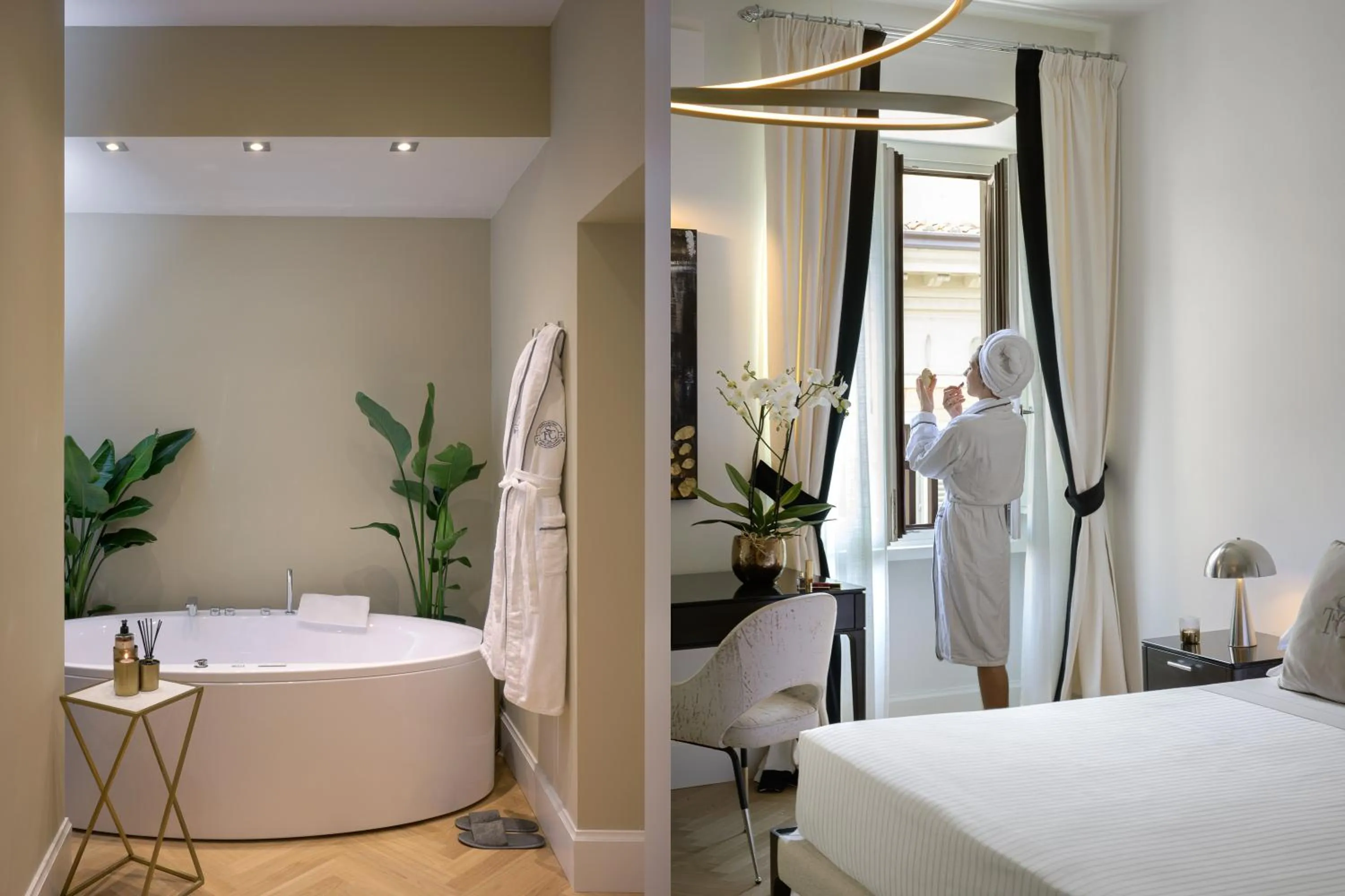 Bathroom, Bed in Tornabuoni Suites Collection Residenza D'Epoca