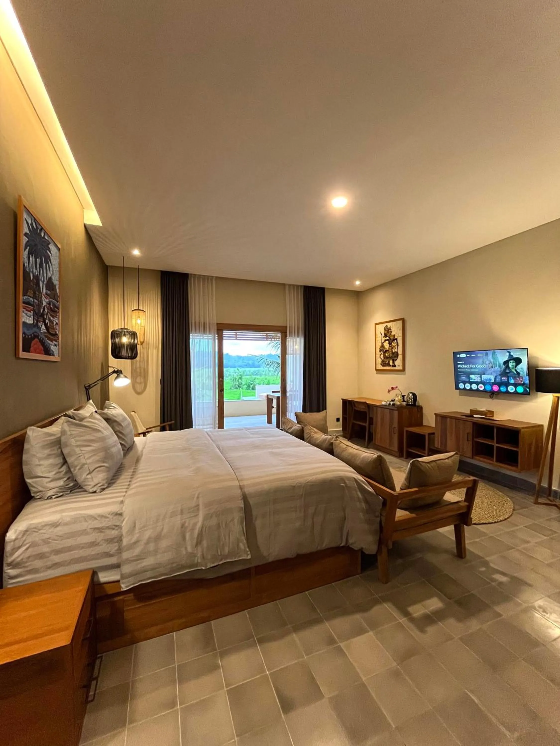 Bed in boutique villa jogja senang