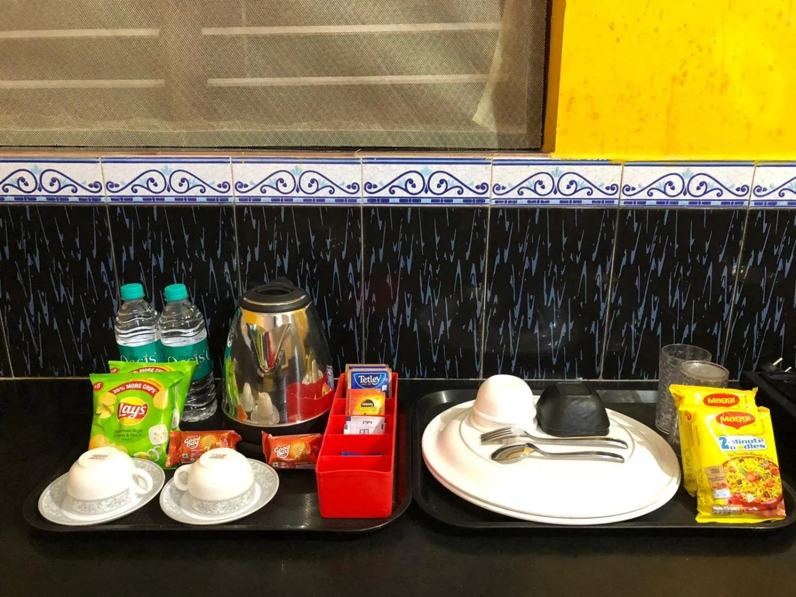 Communal kitchen in Nature Inn Cottages