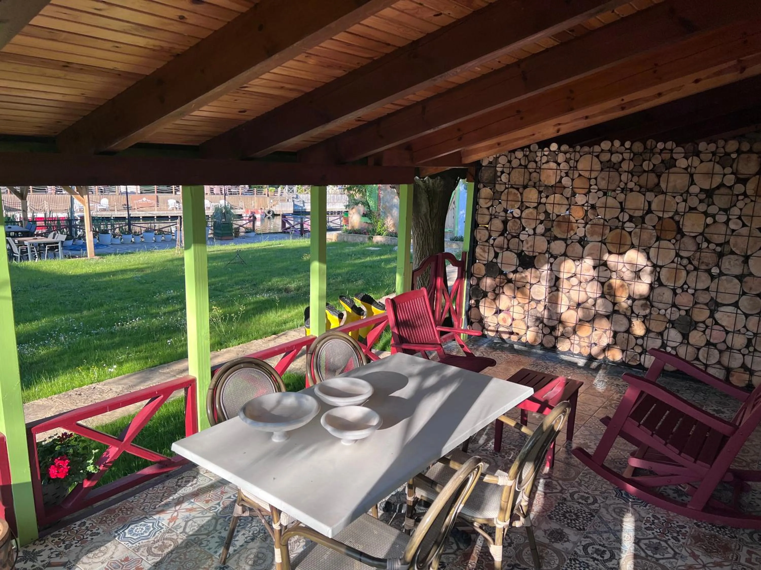 Patio in Dachas Cove Hotel